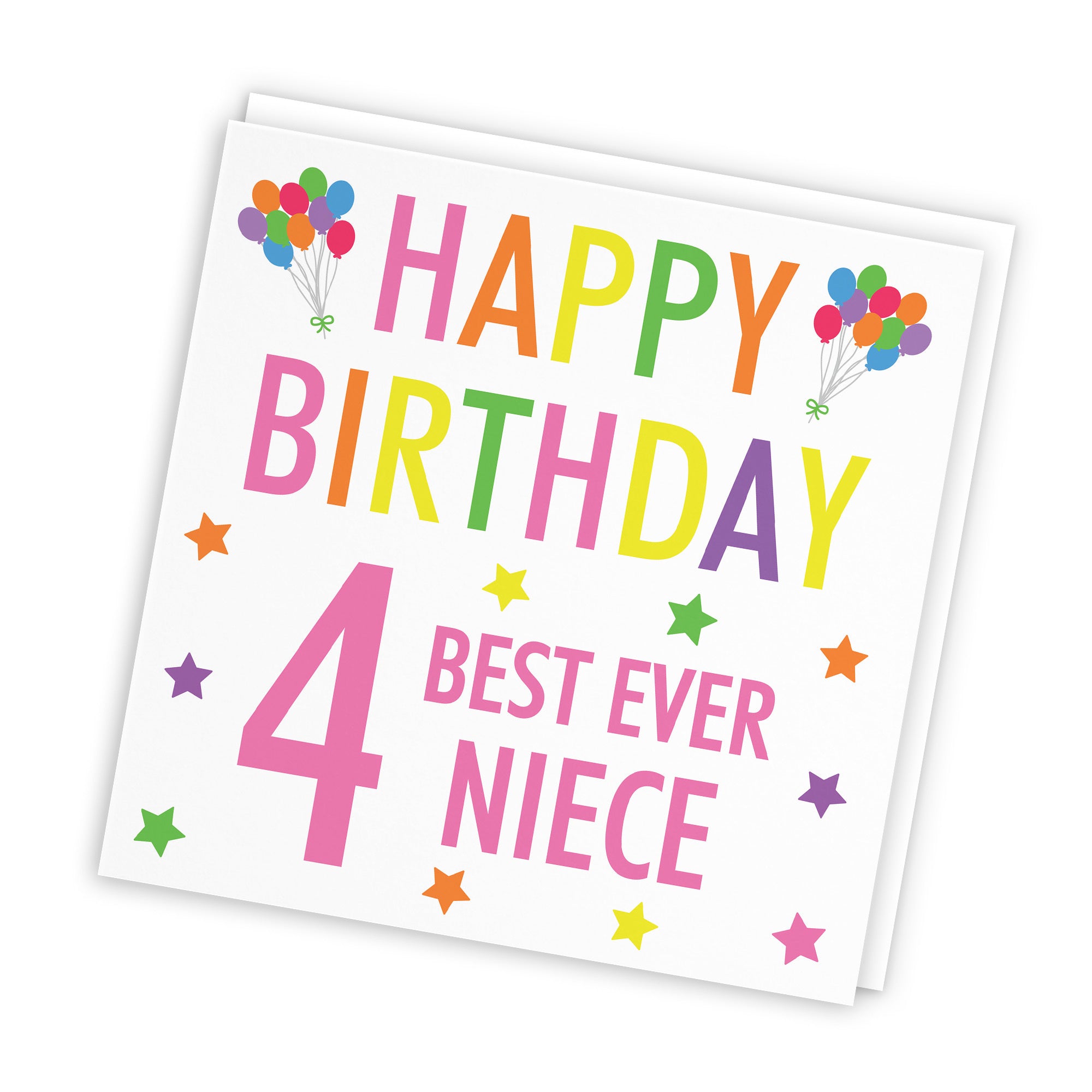 4th Niece Birthday Card Colourful - Default Title (TH02148)