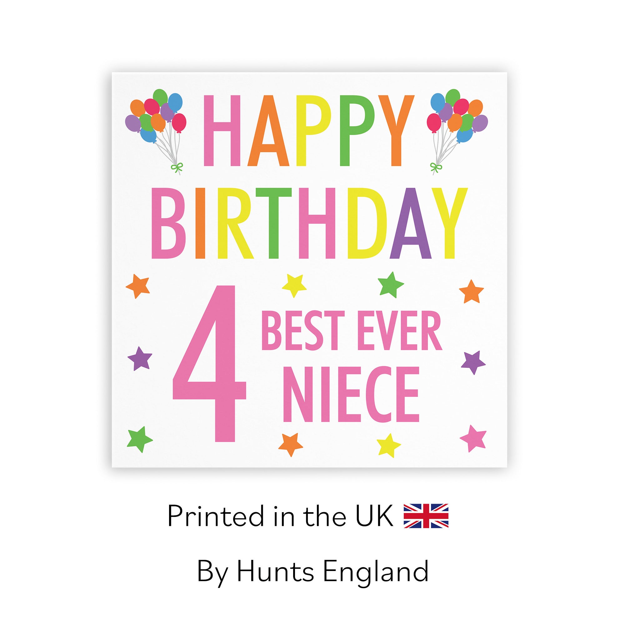4th Niece Birthday Card Colourful - Default Title (TH02148)