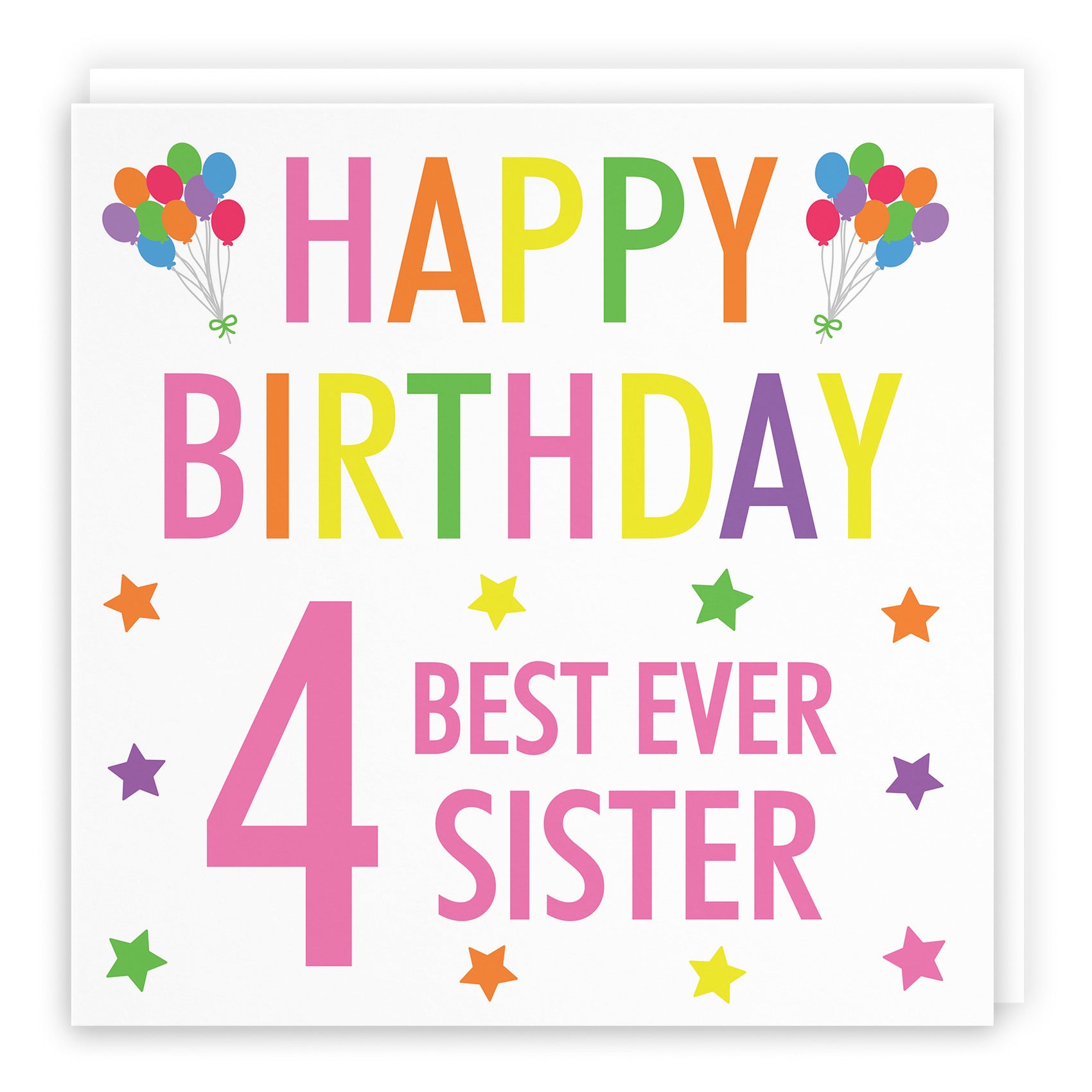 4th Sister Birthday Card Colourful - Default Title (TH02149)
