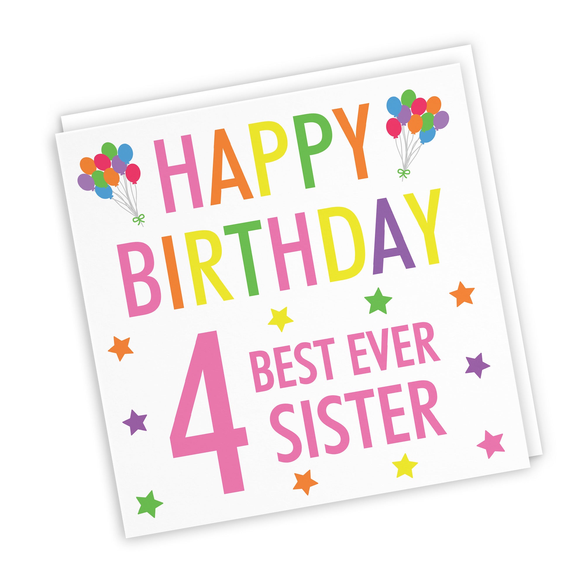 4th Sister Birthday Card Colourful - Default Title (TH02149)