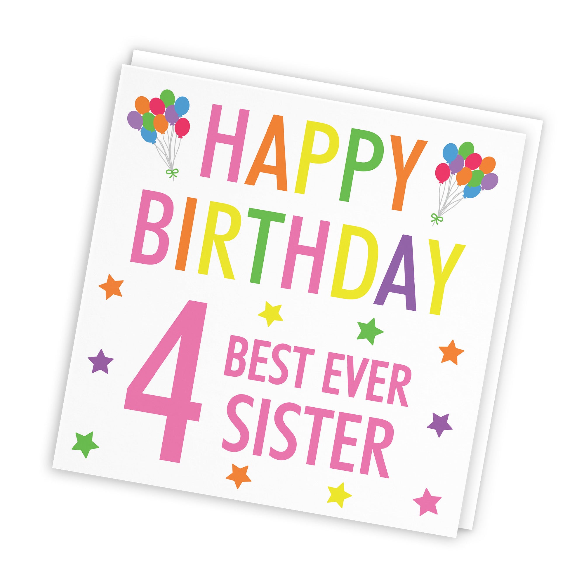4th Sister Birthday Card Colourful - Default Title (TH02149)