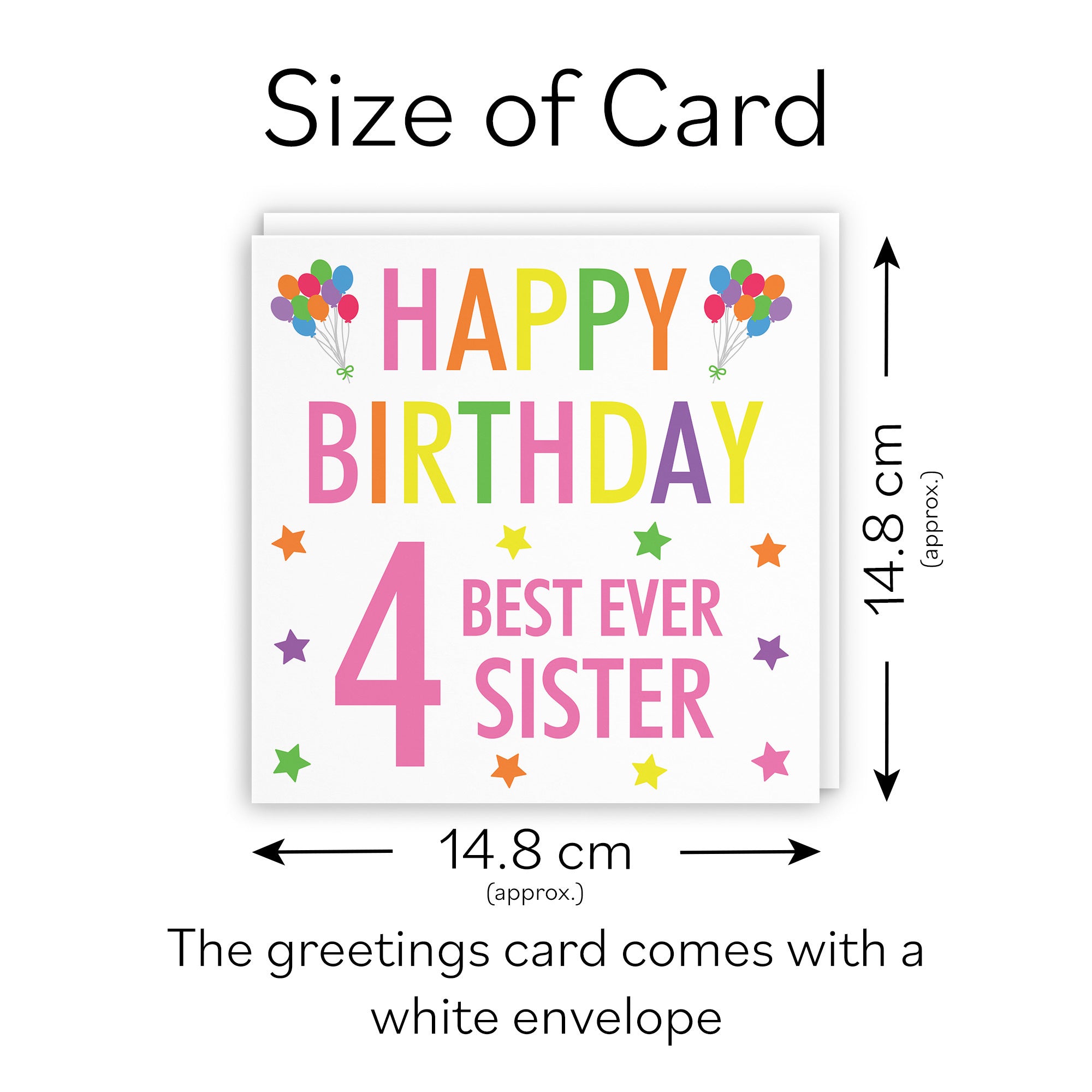 4th Sister Birthday Card Colourful - Default Title (TH02149)