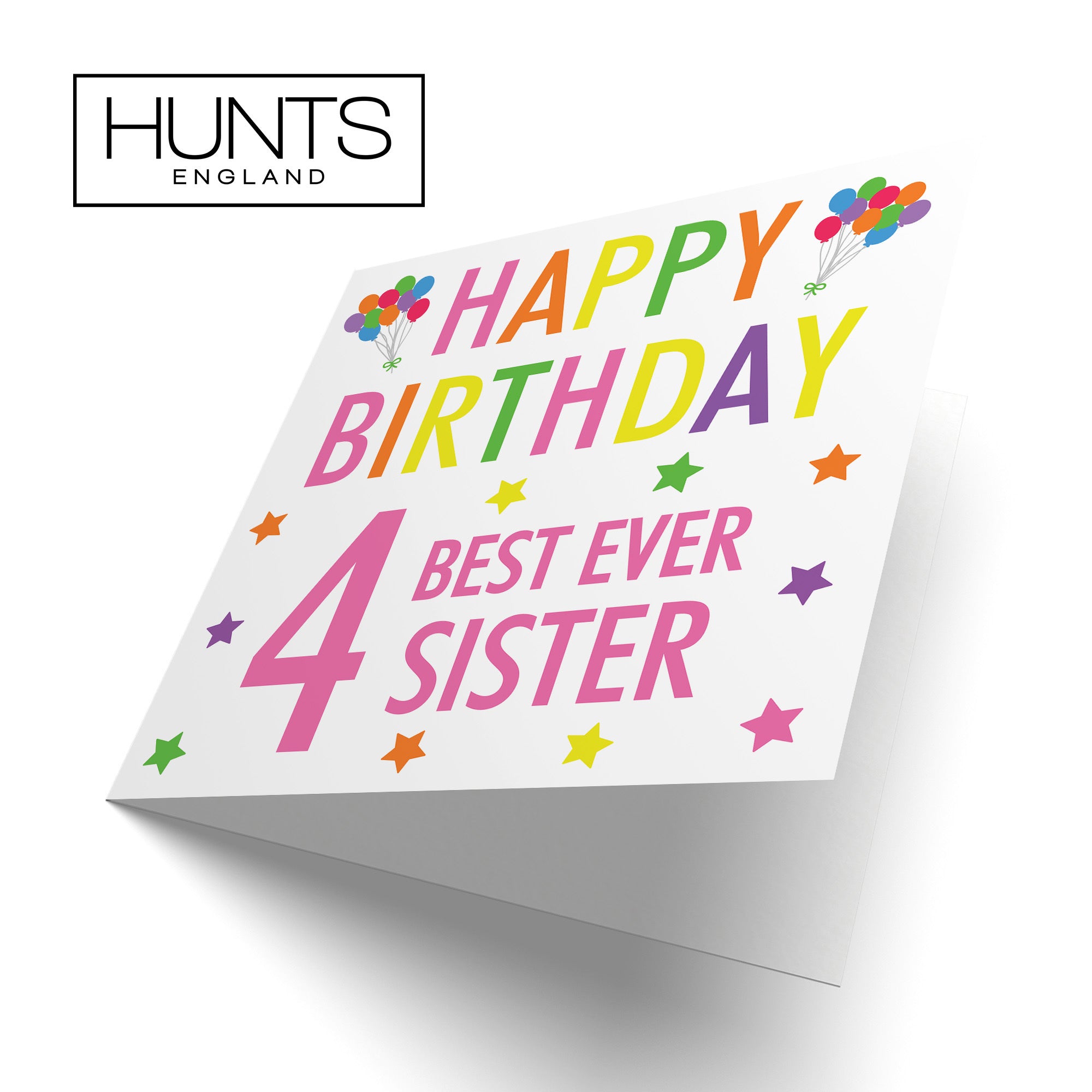 4th Sister Birthday Card Colourful - Default Title (TH02149)