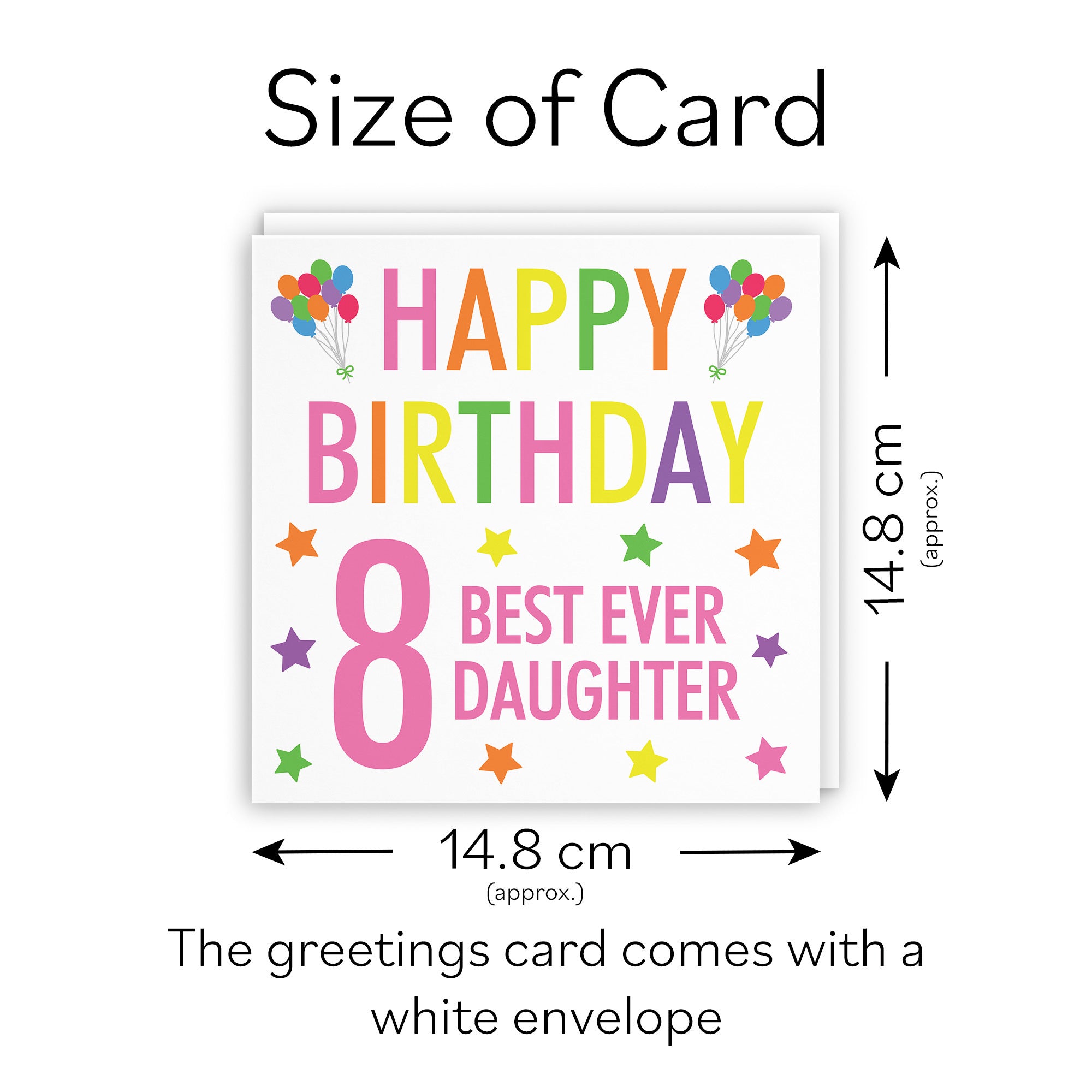 8th Daughter Birthday Card Colourful - Default Title (TH02150)