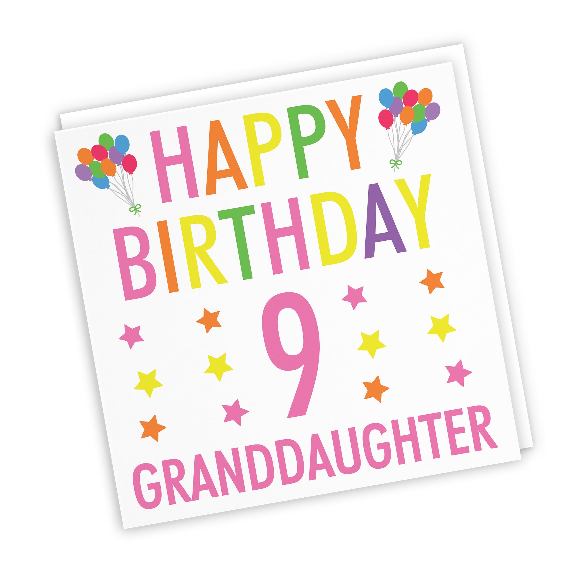 9th Granddaughter Birthday Card Colourful - Default Title (TH02151)