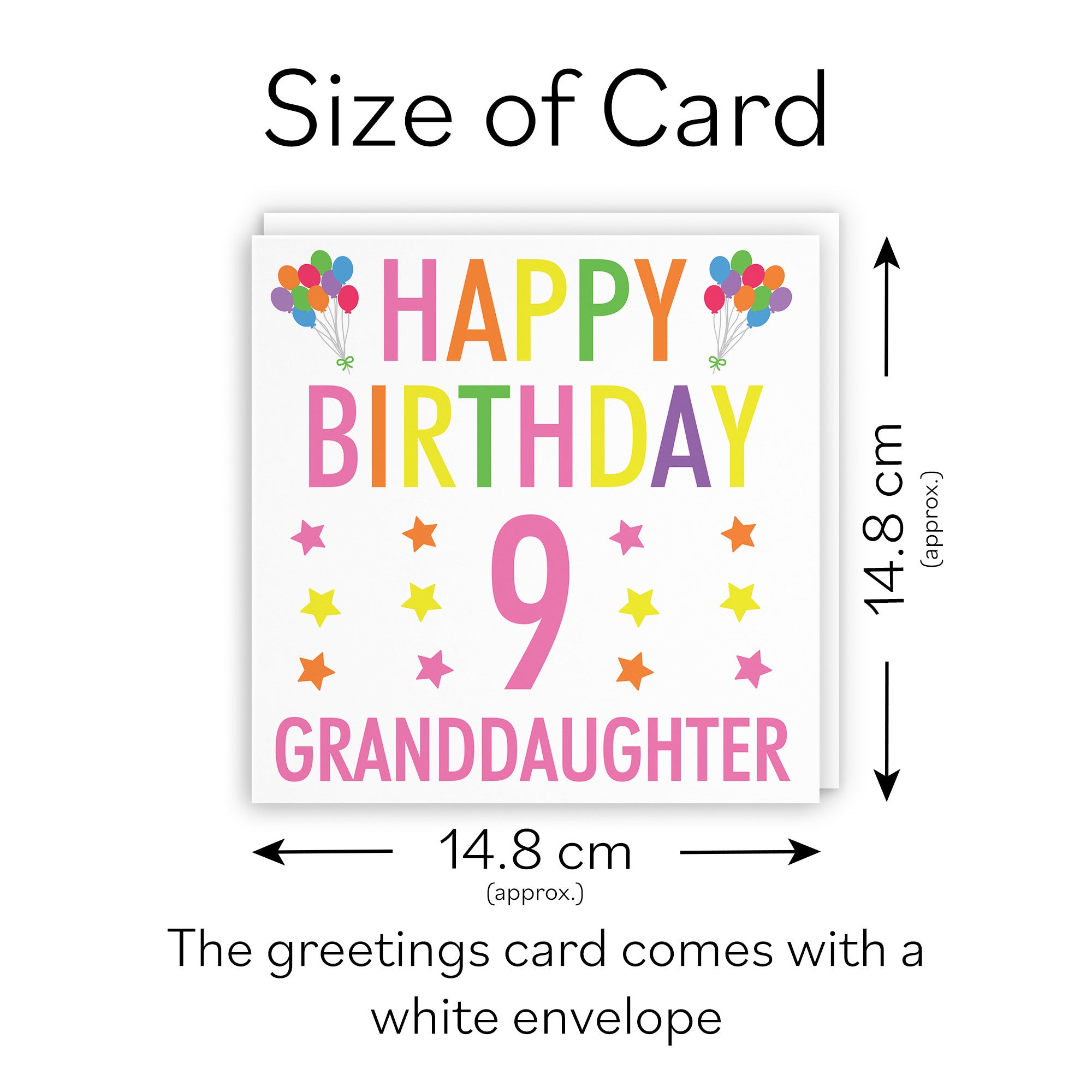 9th Granddaughter Birthday Card Colourful - Default Title (TH02151)