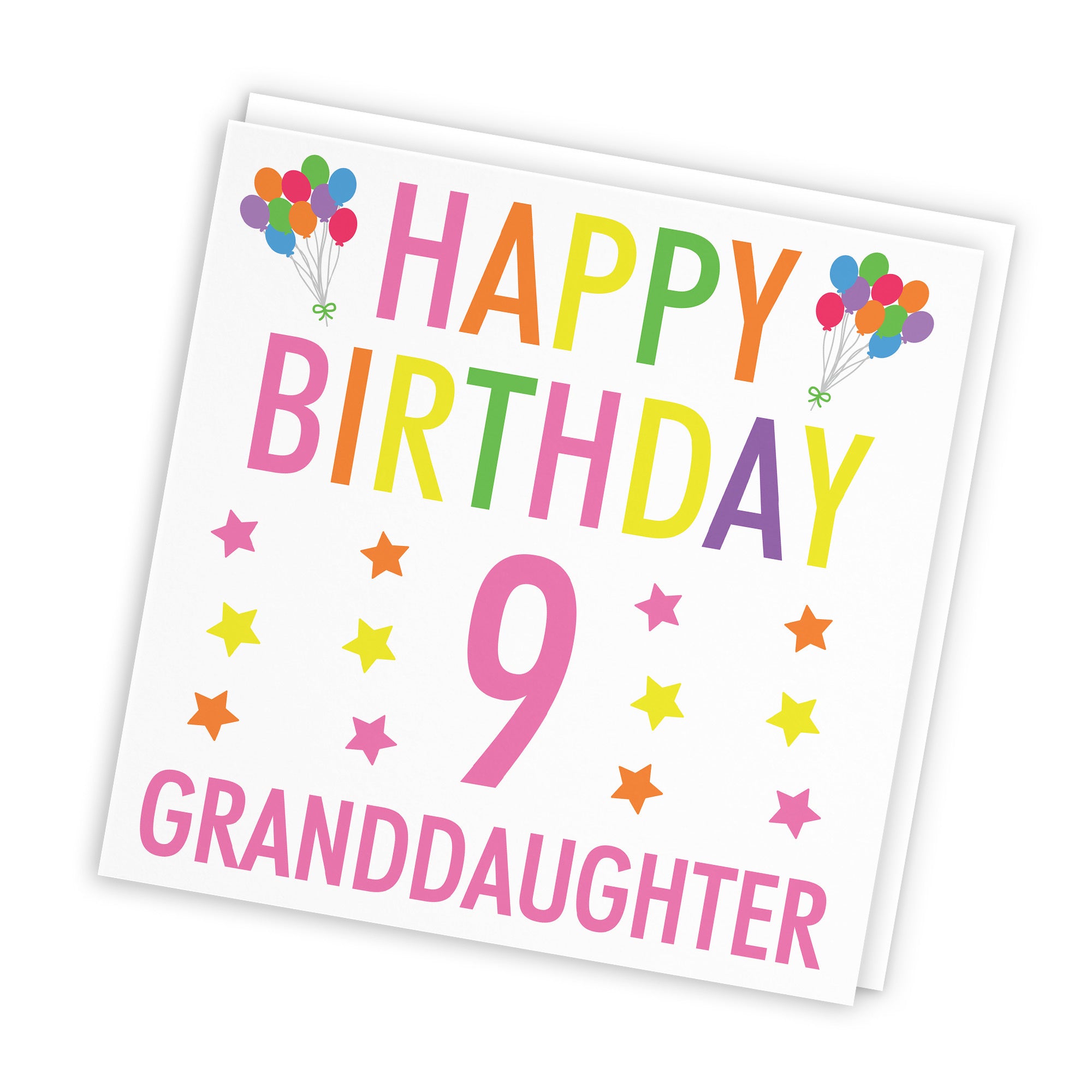 9th Granddaughter Birthday Card Colourful - Default Title (TH02151)