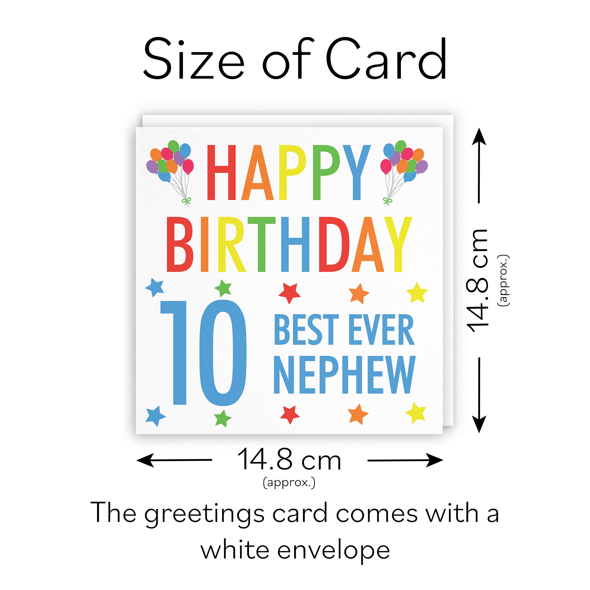 10th Nephew Birthday Card Colourful - Default Title (TH02152)