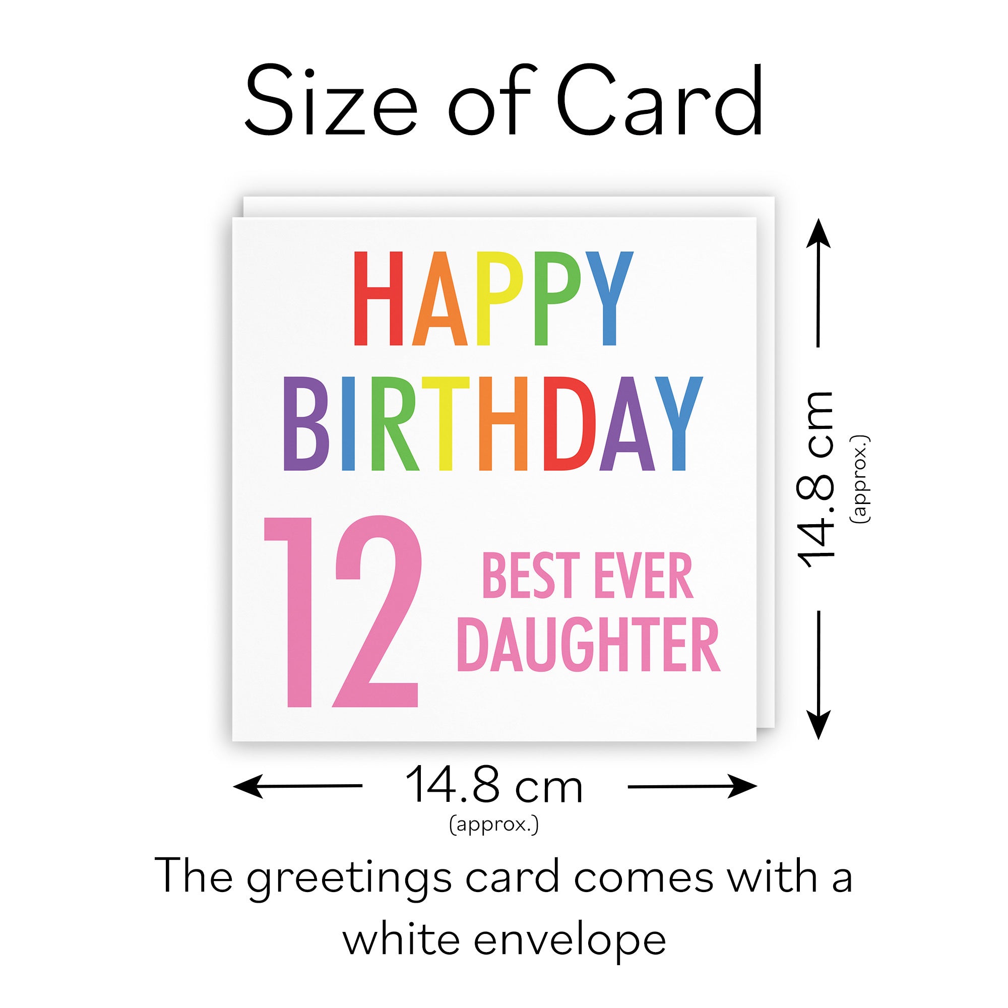 12th Daughter Birthday Card Colourful - Default Title (TH02153)