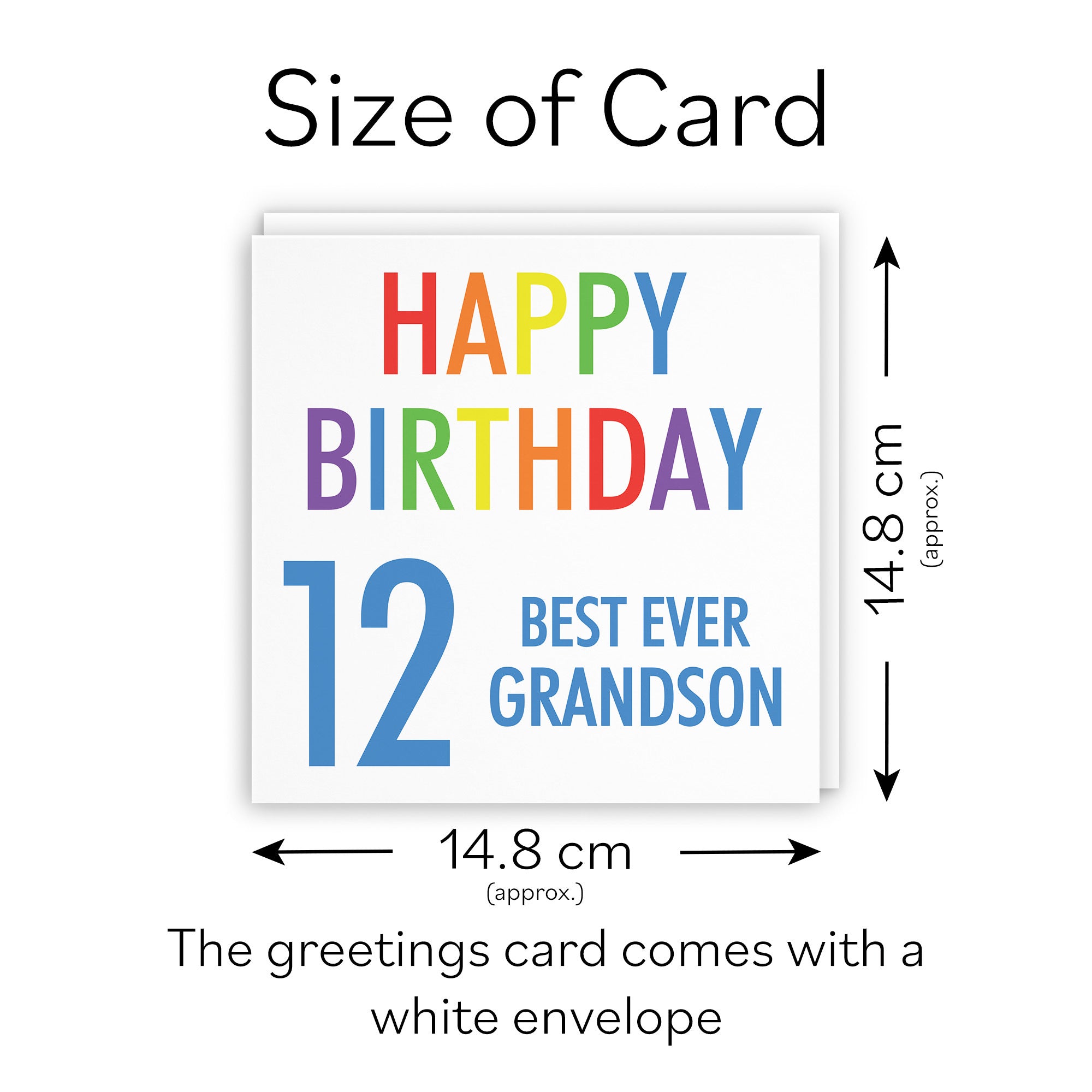 12th Grandson Birthday Card Colourful - Default Title (TH02154)