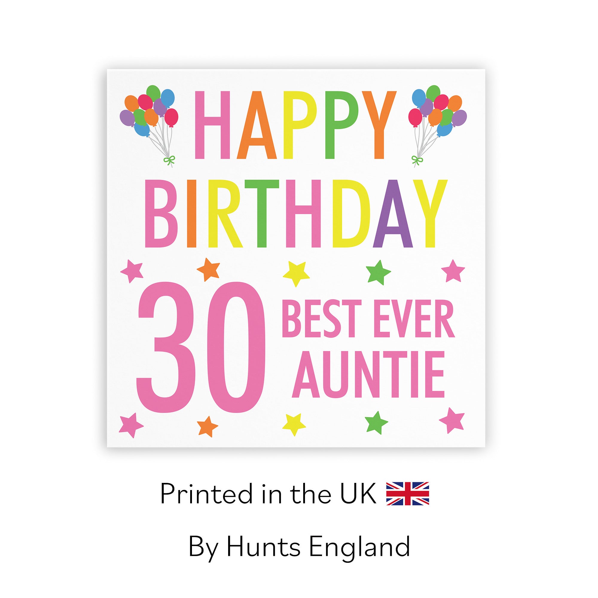 30th Auntie Birthday Card Colourful - Default Title (TH02175)