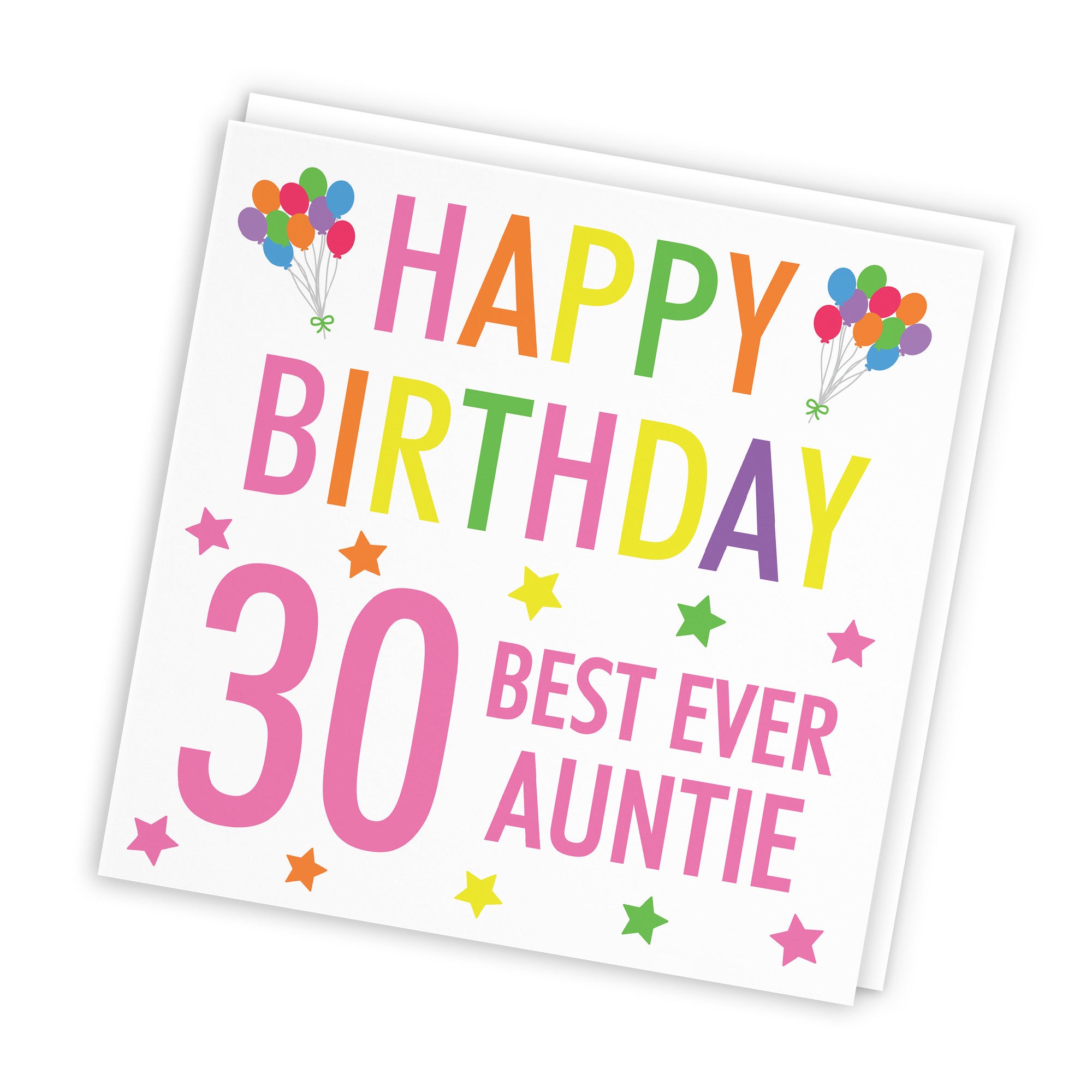 30th Auntie Birthday Card Colourful - Default Title (TH02175)