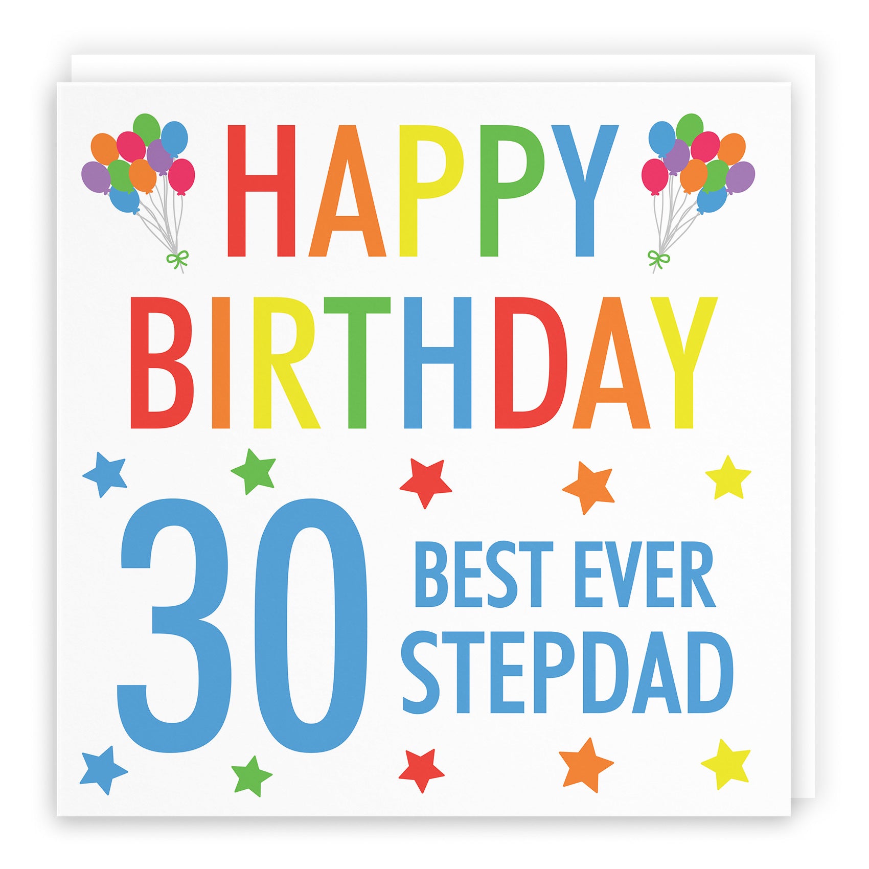 30th Stepdad Birthday Card Colourful - Default Title (TH02179)