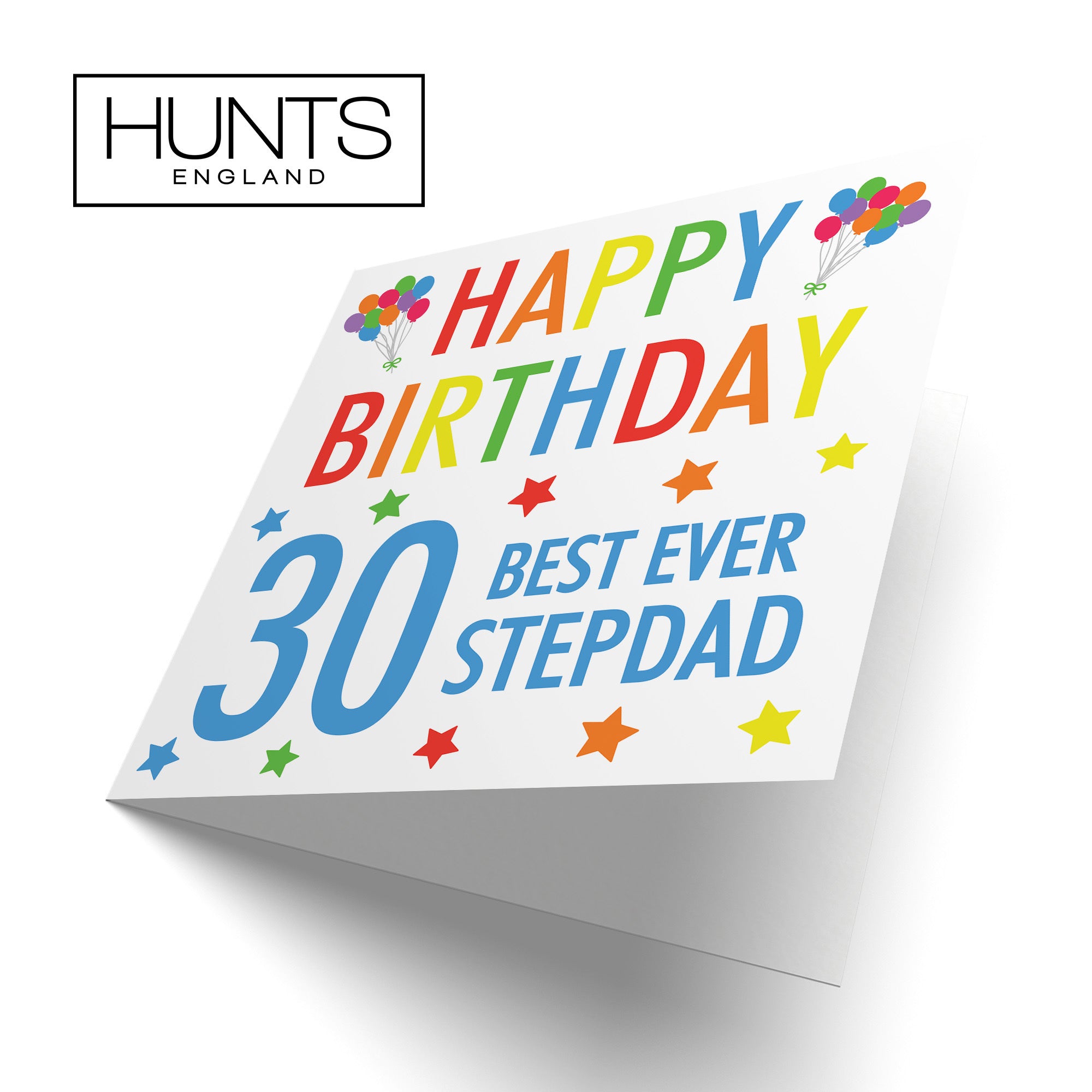 30th Stepdad Birthday Card Colourful - Default Title (TH02179)