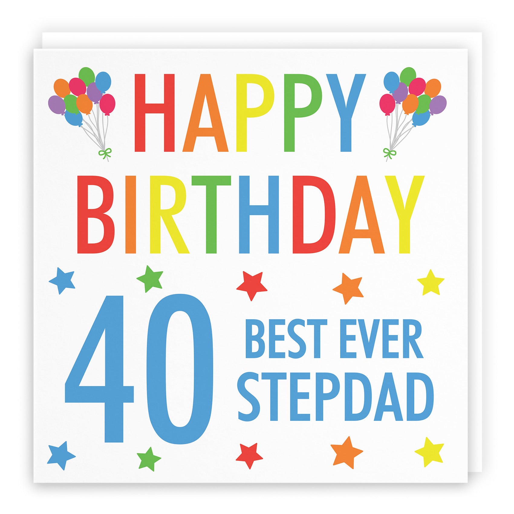 40th Stepdad Birthday Card Colourful - Default Title (TH02185)