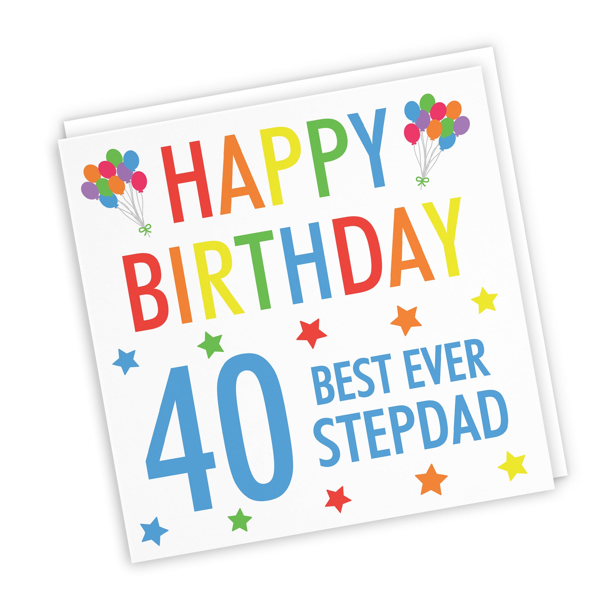 40th Stepdad Birthday Card Colourful - Default Title (TH02185)