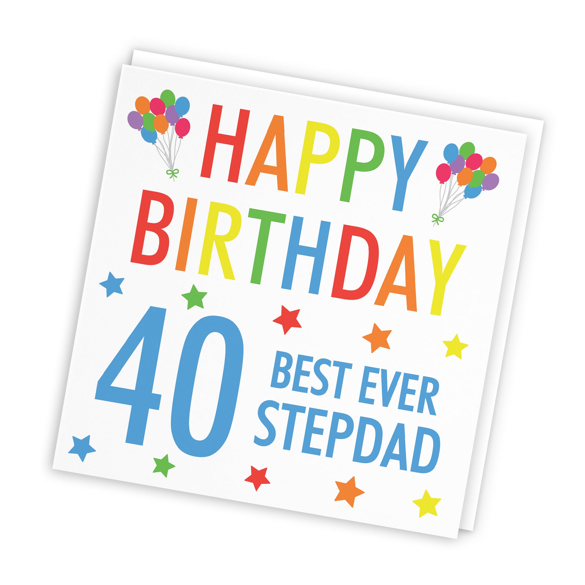 40th Stepdad Birthday Card Colourful - Default Title (TH02185)