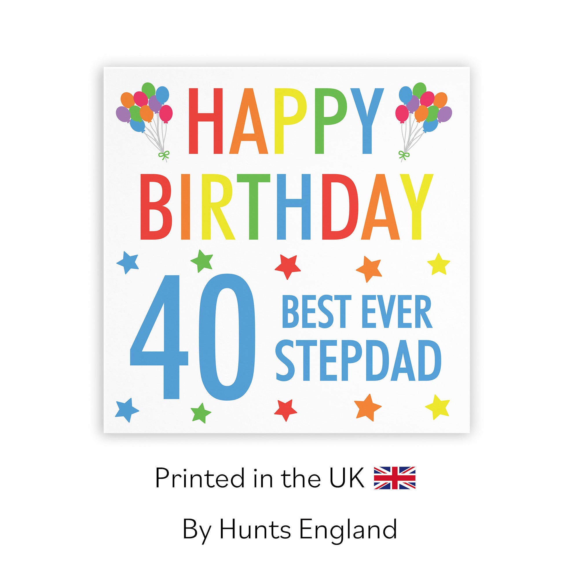 40th Stepdad Birthday Card Colourful - Default Title (TH02185)