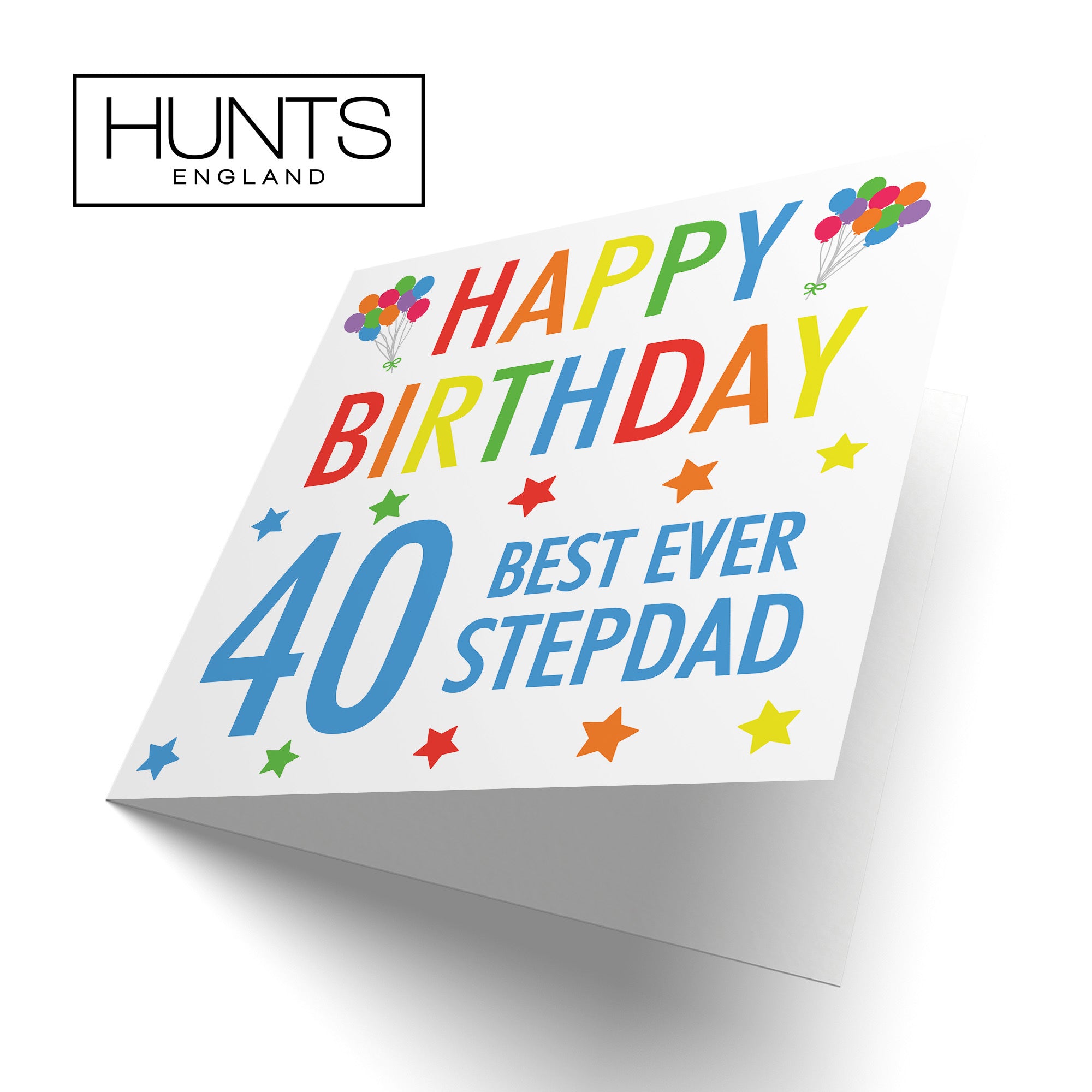 40th Stepdad Birthday Card Colourful - Default Title (TH02185)
