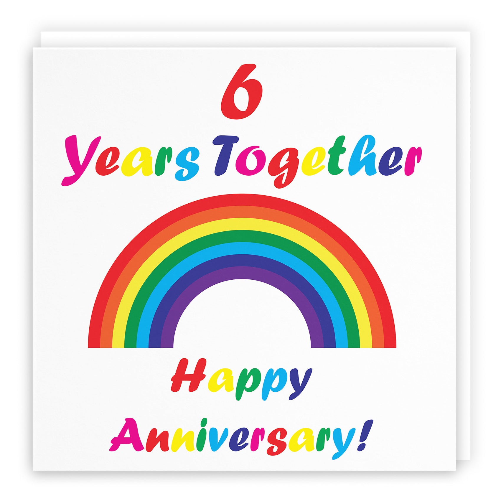 6th LGBTQ+ Same Sex Anniversary Card Rainbow - Default Title (TH02198)