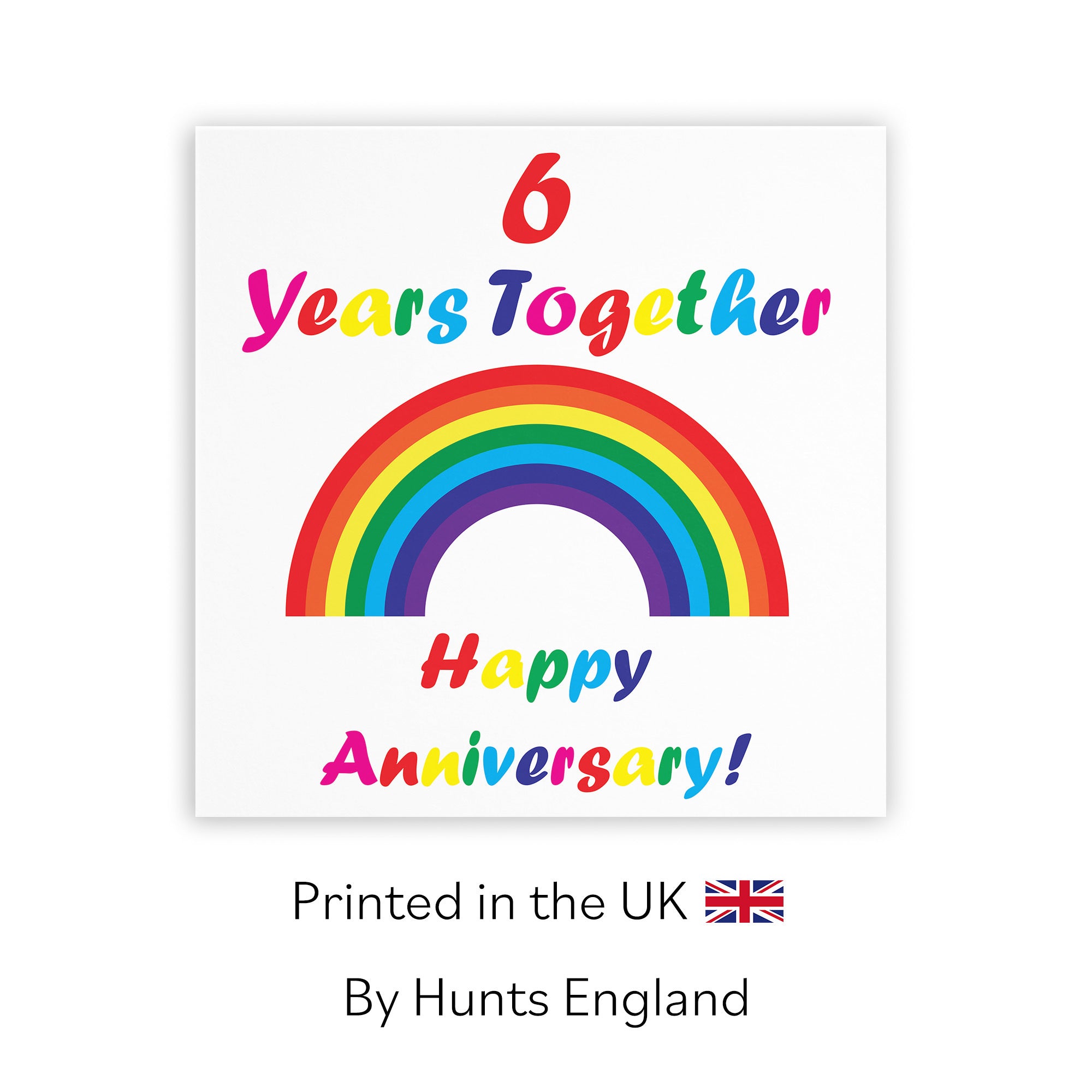 6th LGBTQ+ Same Sex Anniversary Card Rainbow - Default Title (TH02198)