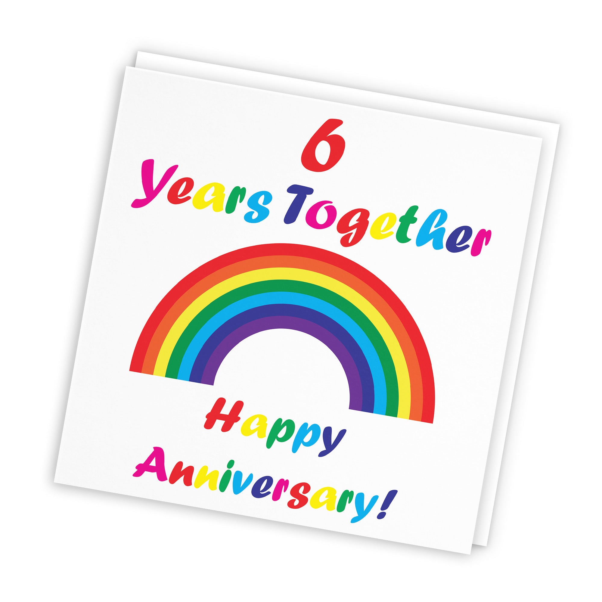 6th LGBTQ+ Same Sex Anniversary Card Rainbow - Default Title (TH02198)