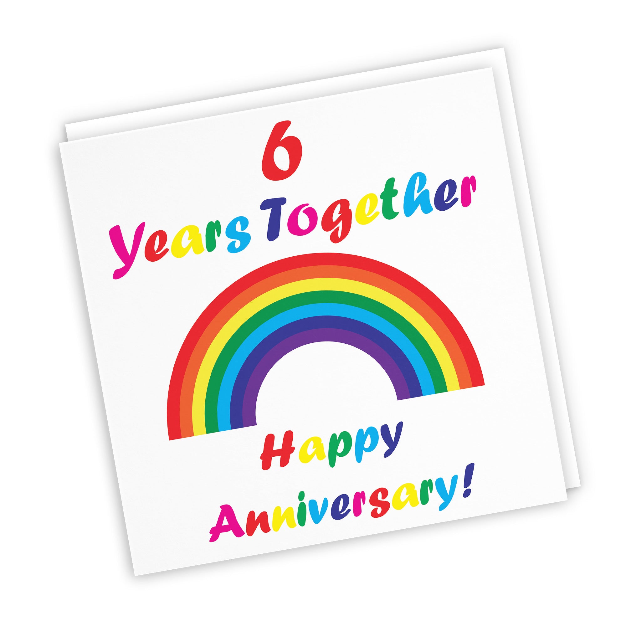 6th LGBTQ+ Same Sex Anniversary Card Rainbow - Default Title (TH02198)