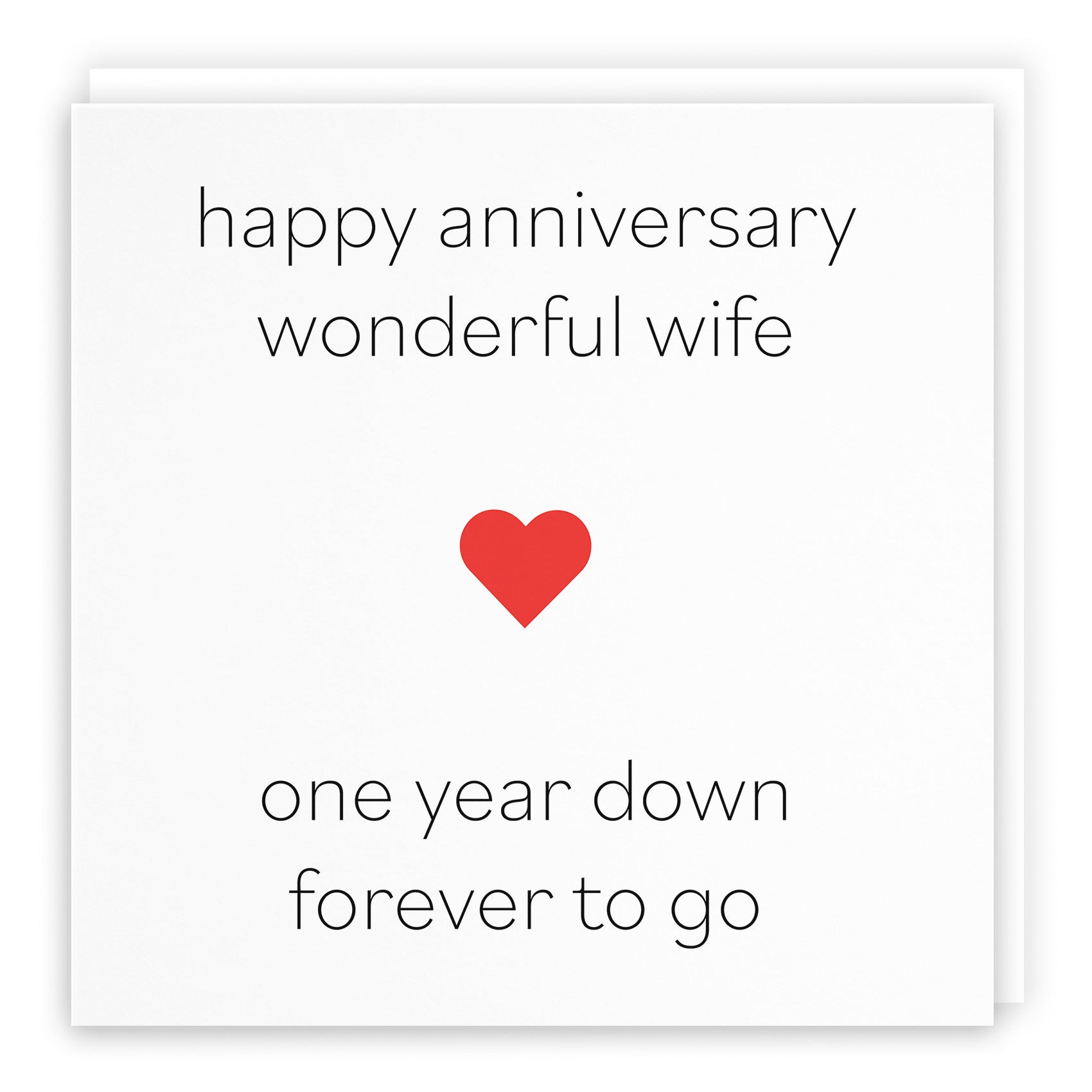 1st Wife Anniversary Card One Year Down Red Heart - Default Title (TH02200)