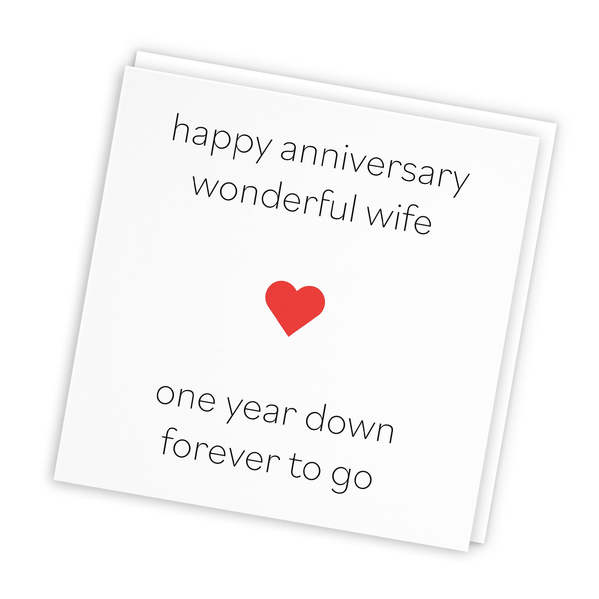 1st Wife Anniversary Card One Year Down Red Heart - Default Title (TH02200)