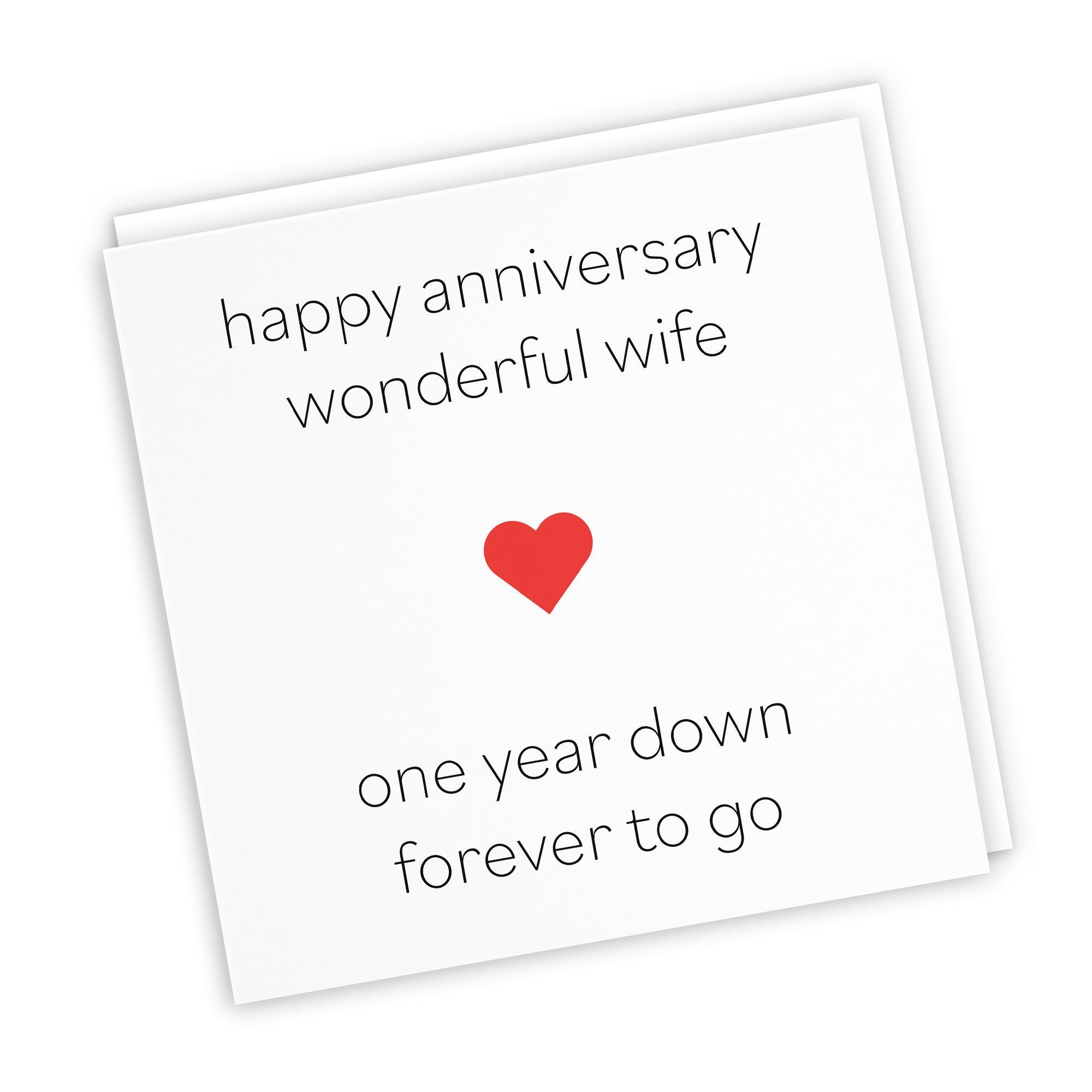 1st Wife Anniversary Card One Year Down Red Heart - Default Title (TH02200)