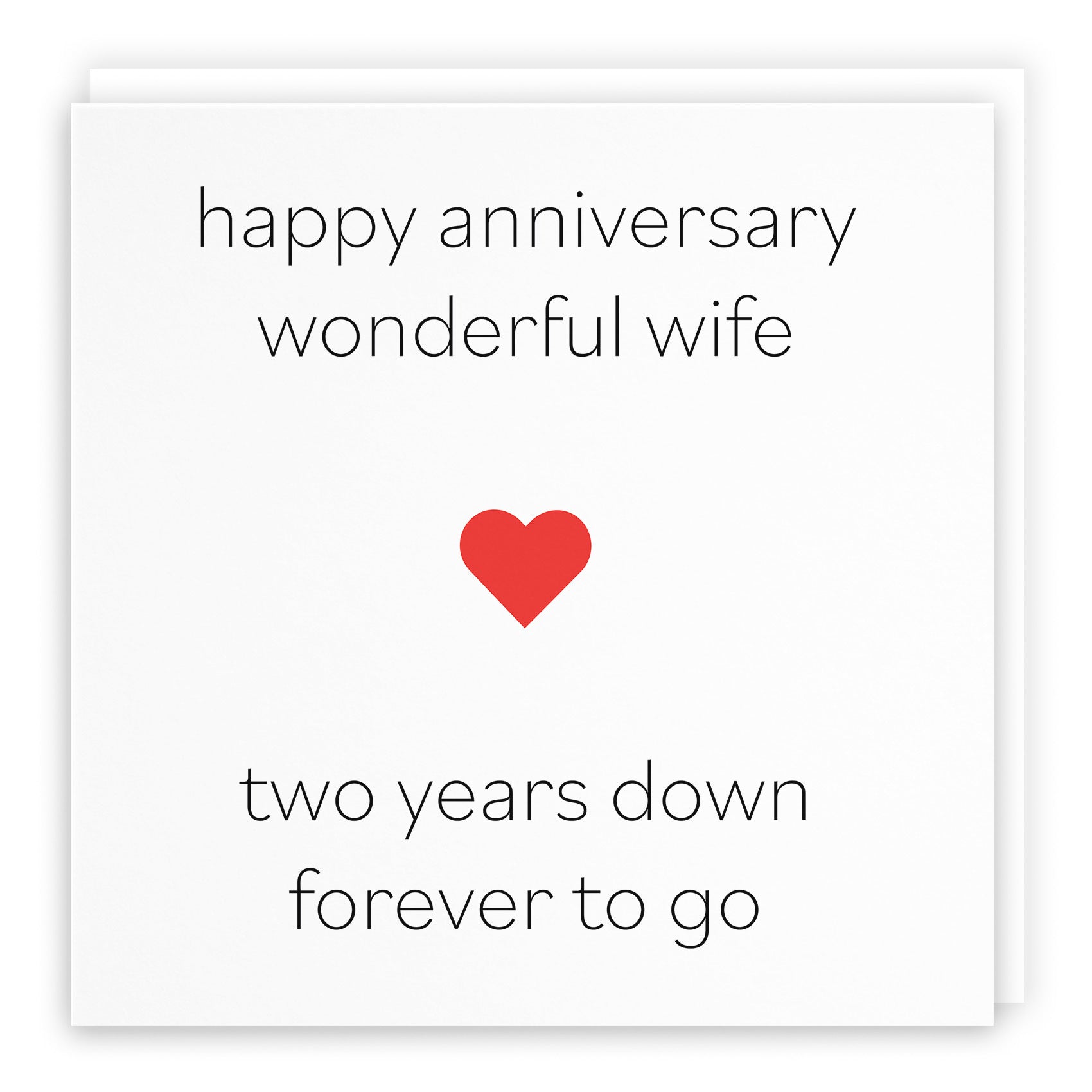 2nd Wife Anniversary Card Two Years Down Red Heart - Default Title (TH02201)
