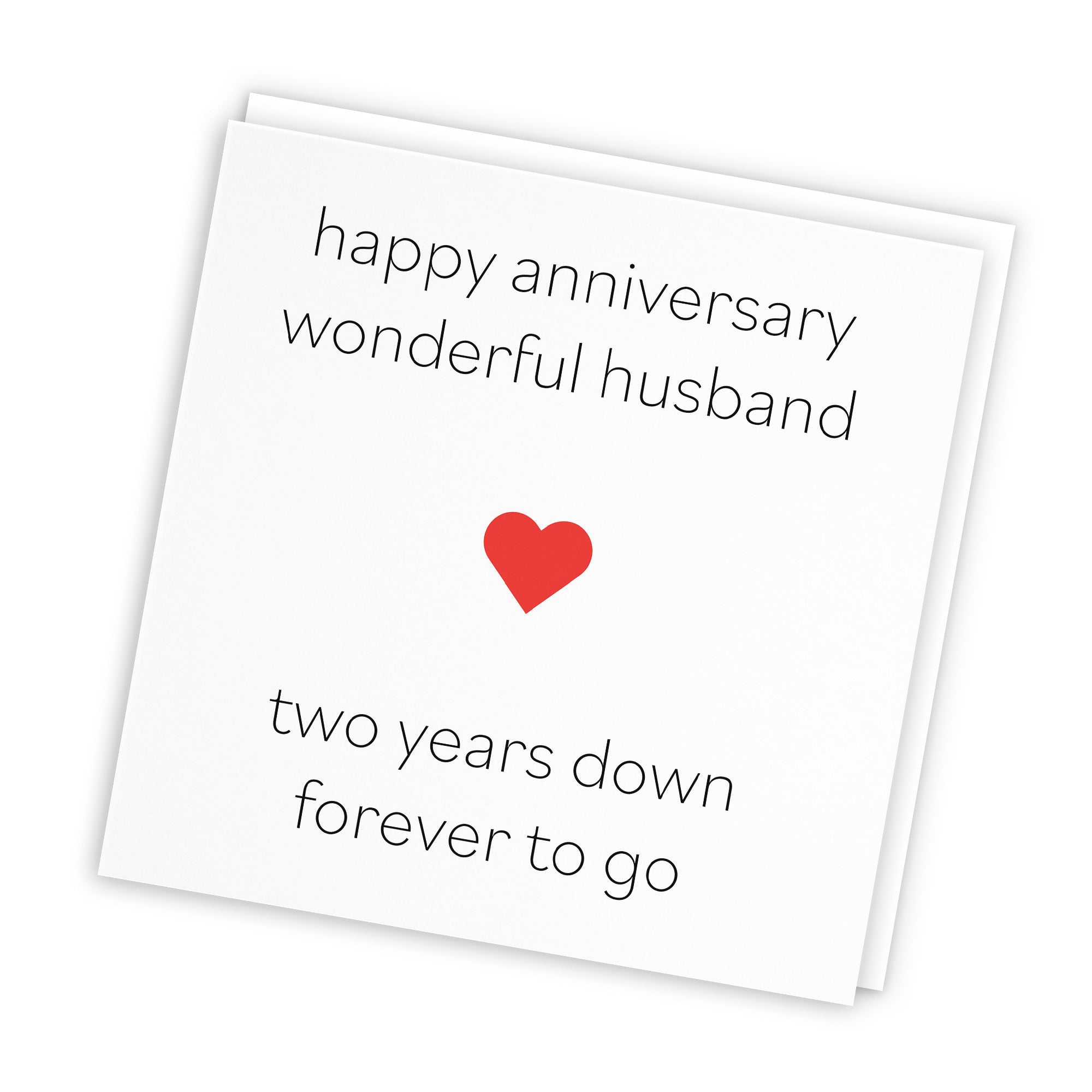 2nd Husband Anniversary Card Two Years Down Red Heart - Default Title (TH02204)