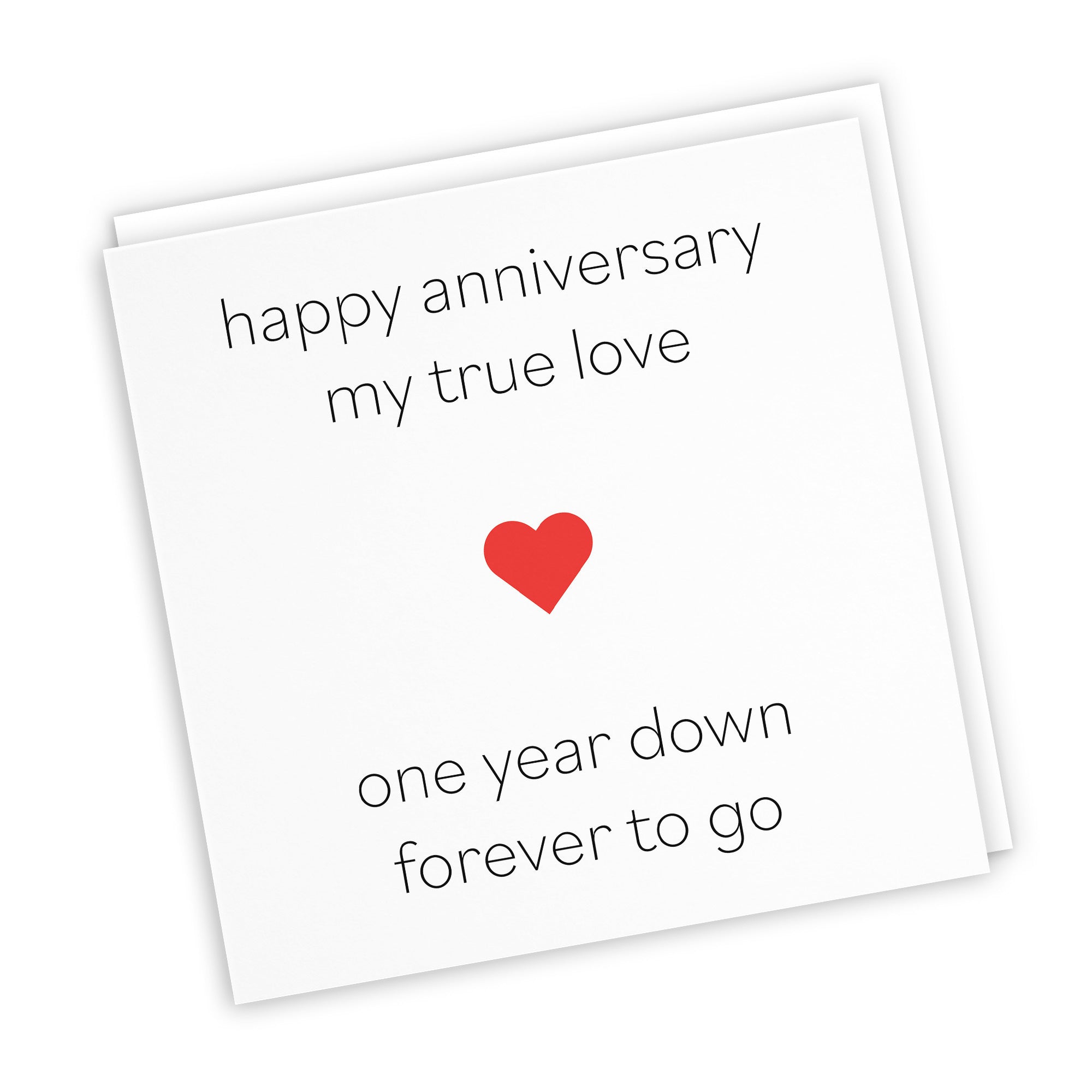 1st Anniversary Card My True Love One Year Down Red Heart - Default Title (TH02207)