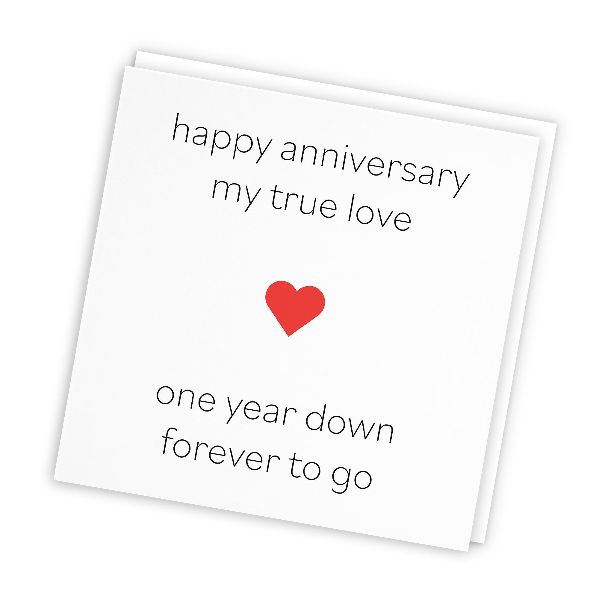 1st Anniversary Card My True Love One Year Down Red Heart - Default Title (TH02207)