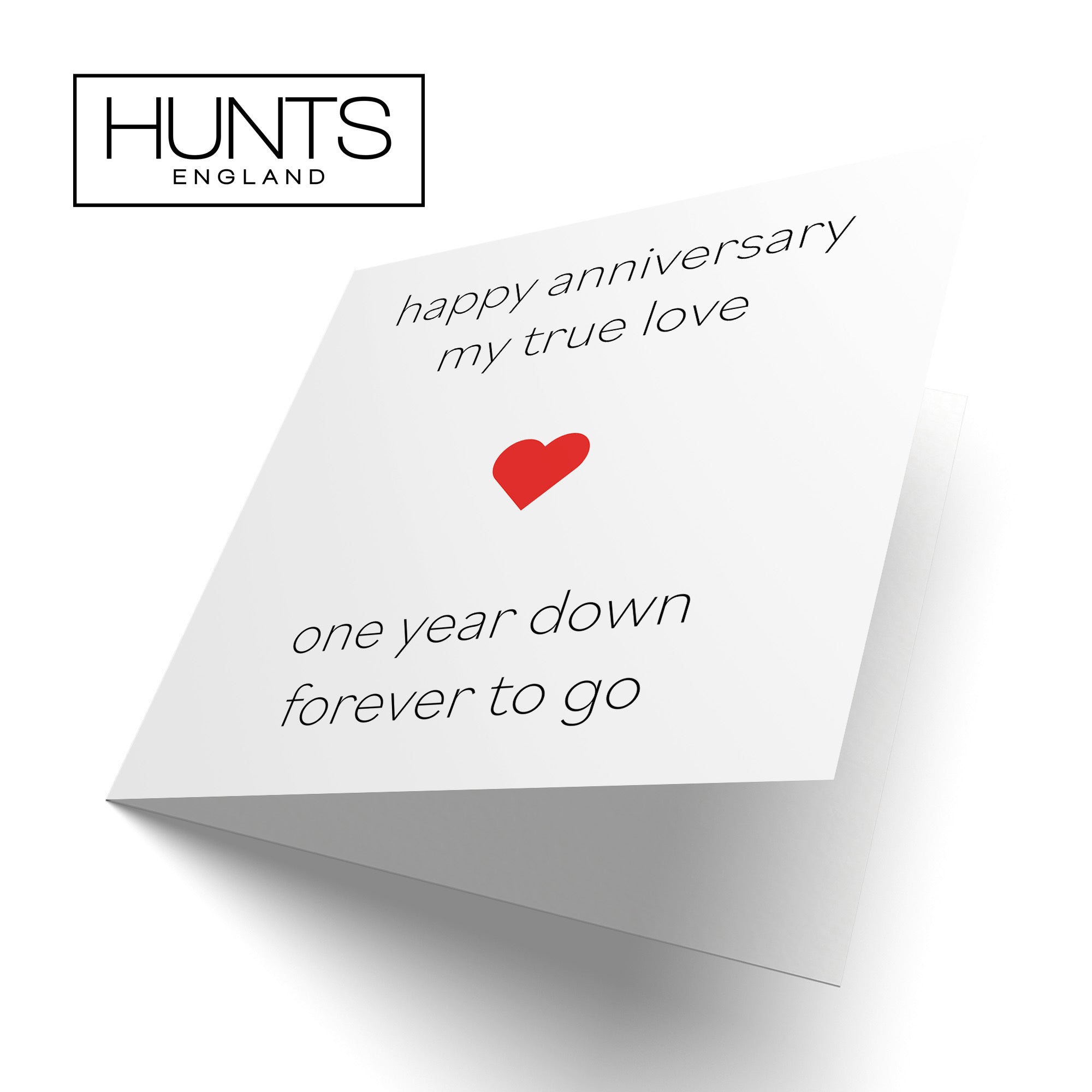 1st Anniversary Card My True Love One Year Down Red Heart - Default Title (TH02207)
