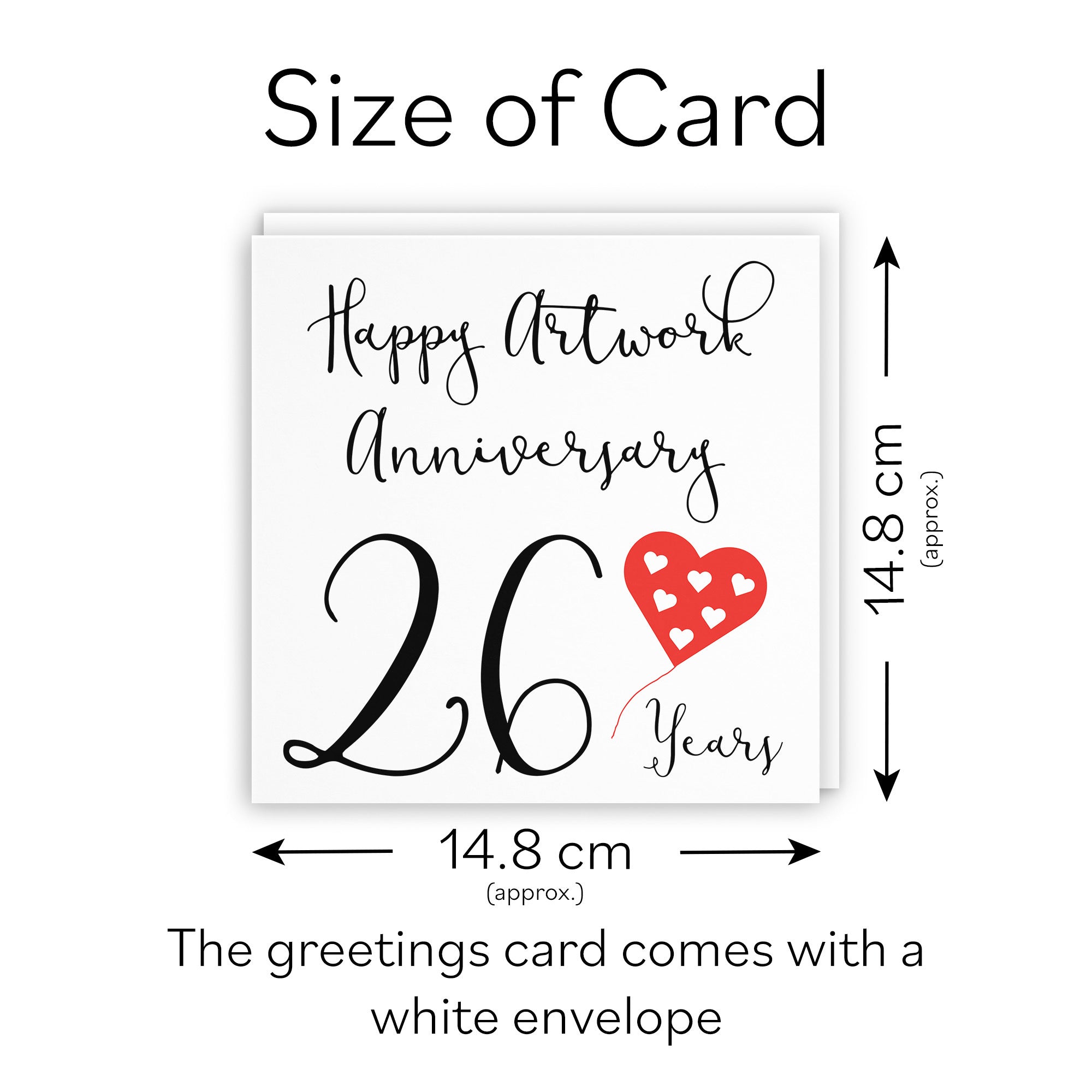 26th Anniversary Card Artwork Red Heart - Default Title (TH02222)