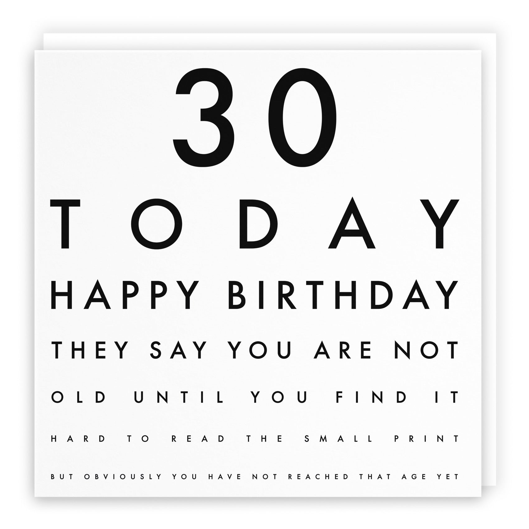 30th Birthday Card Funny Eye Sight Letters - Default Title (TH02224)