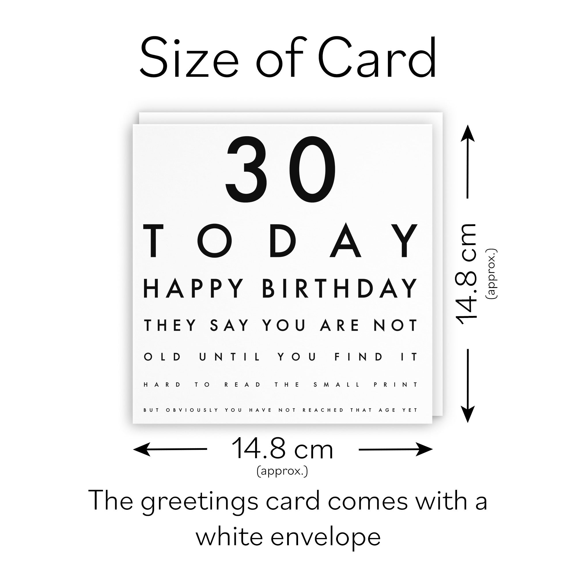 30th Birthday Card Funny Eye Sight Letters - Default Title (TH02224)