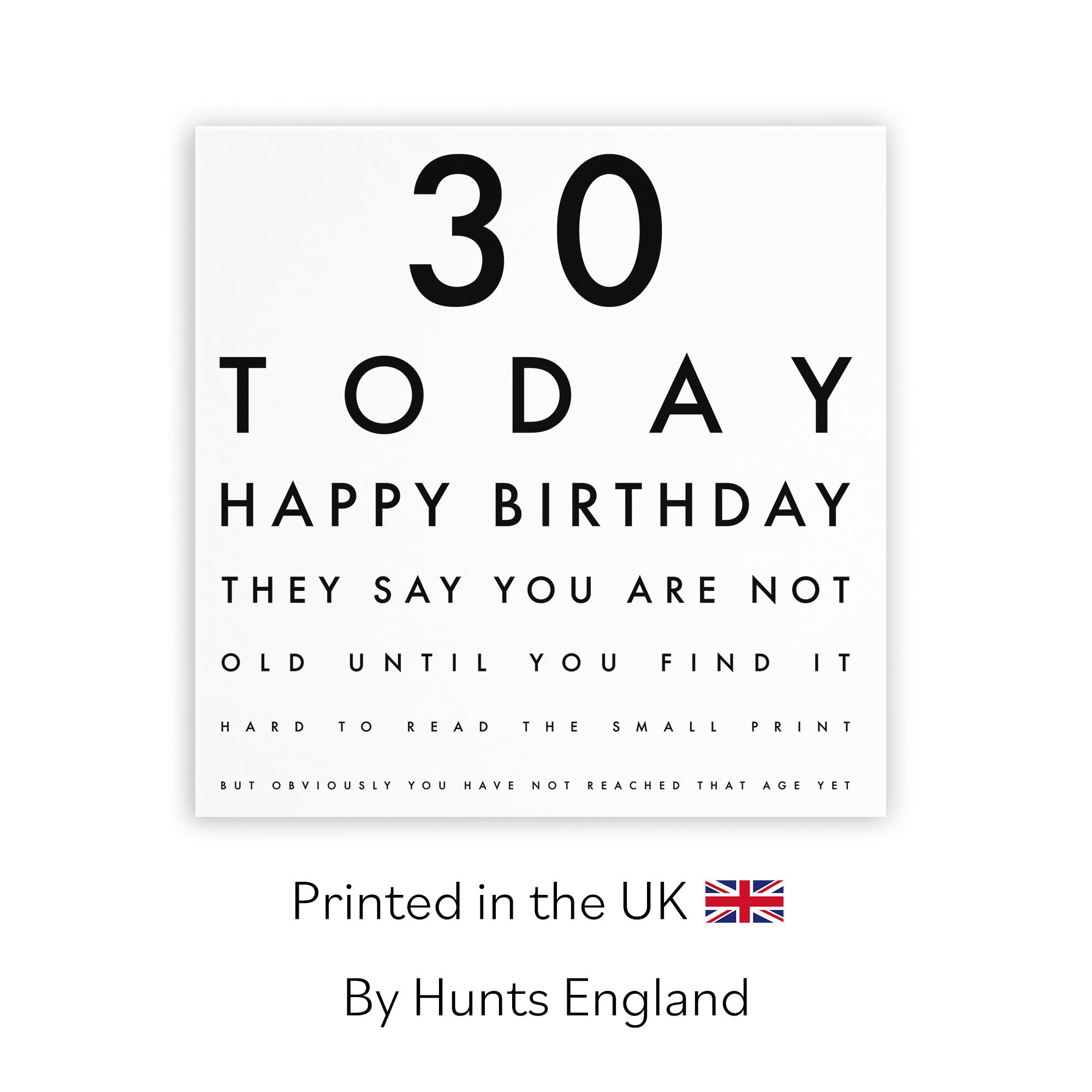 30th Birthday Card Funny Eye Sight Letters - Default Title (TH02224)