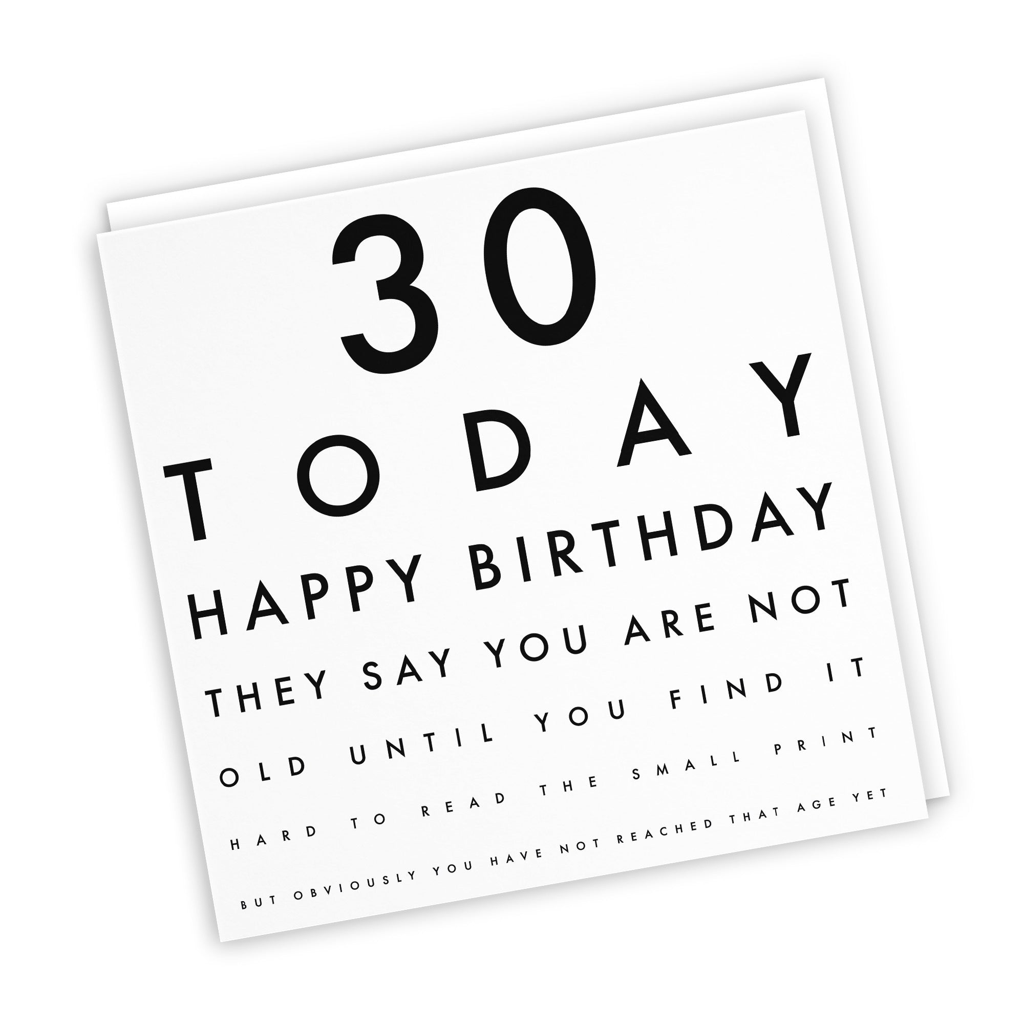 30th Birthday Card Funny Eye Sight Letters - Default Title (TH02224)