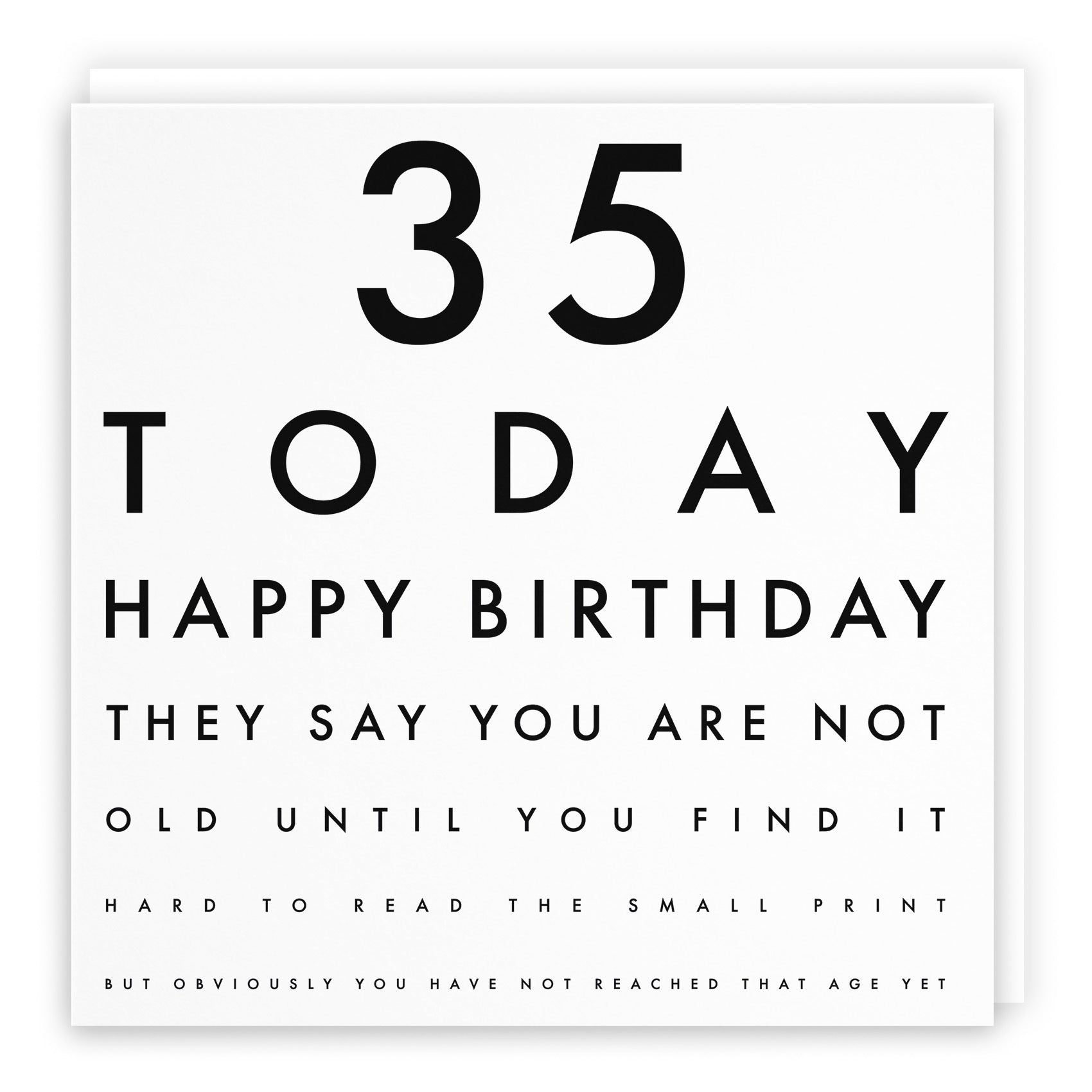 35th Birthday Card Funny Eye Sight Letters - Default Title (TH02225)