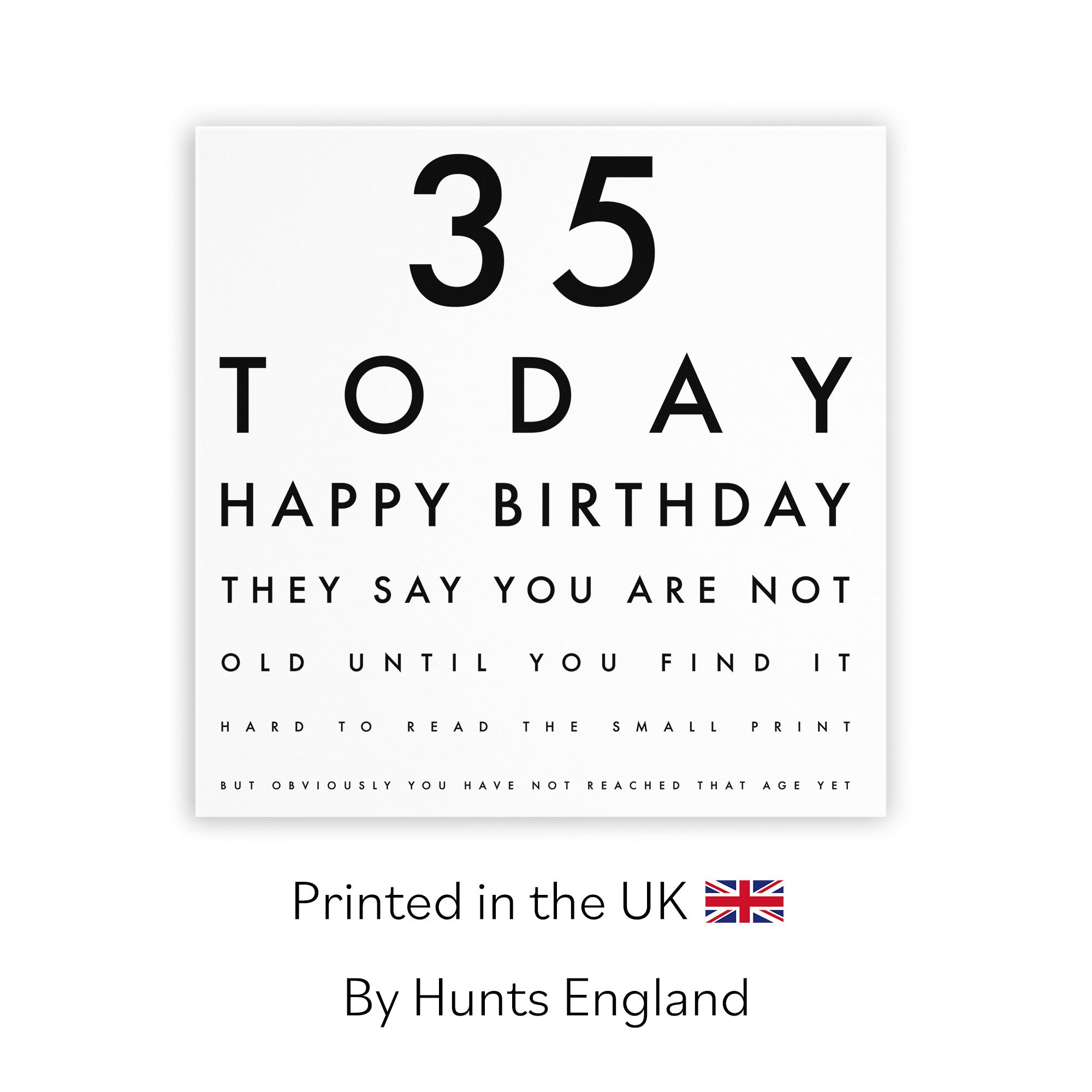 35th Birthday Card Funny Eye Sight Letters - Default Title (TH02225)
