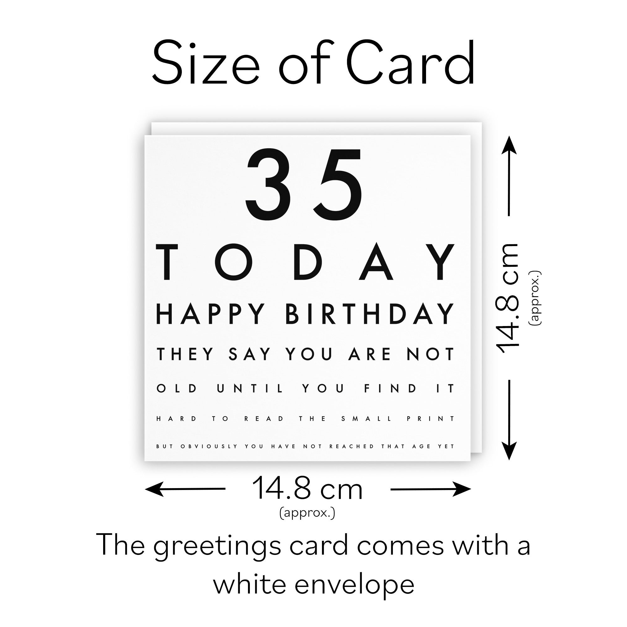 35th Birthday Card Funny Eye Sight Letters - Default Title (TH02225)