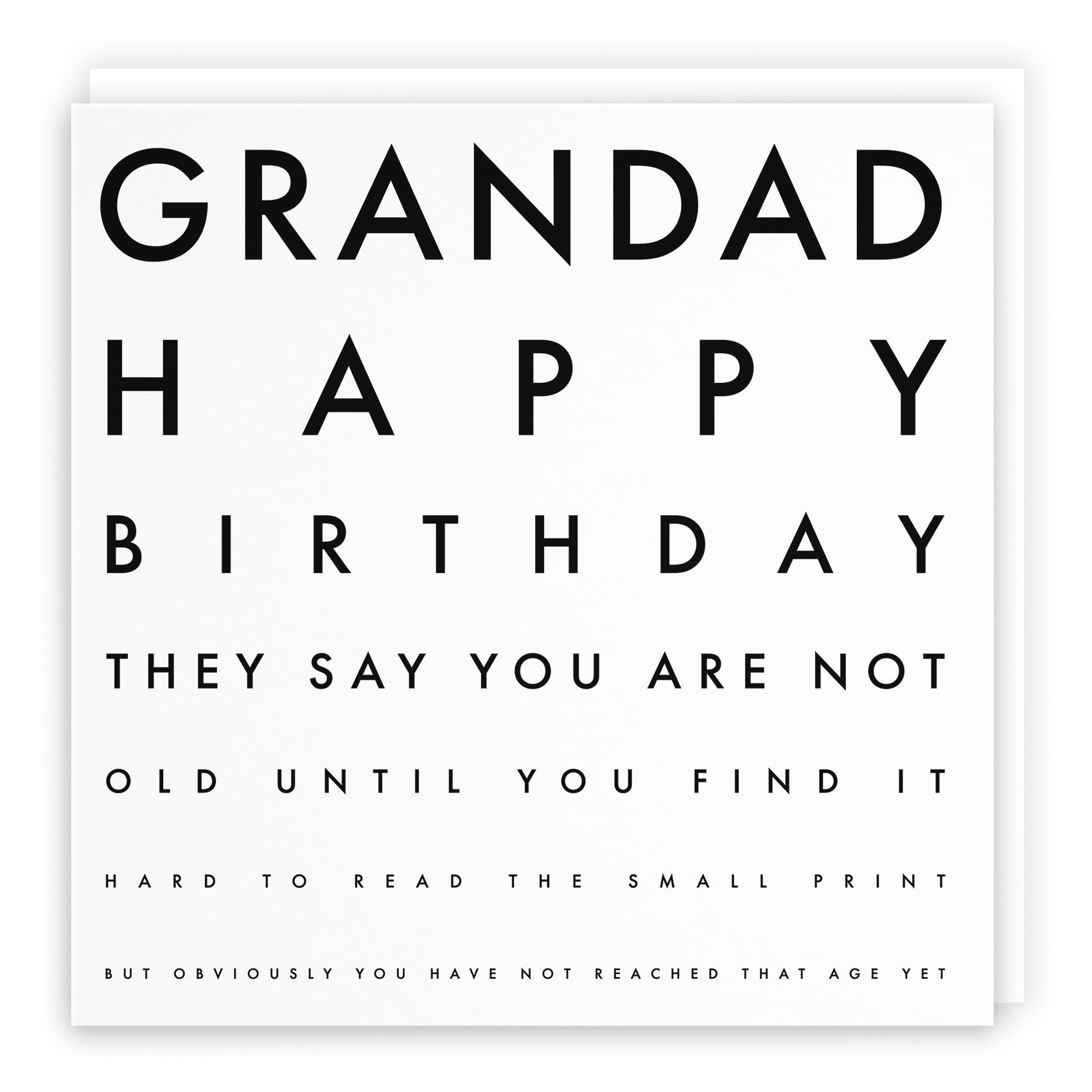 Grandad Birthday Card Funny Eye Sight Letters - Default Title (TH02229)