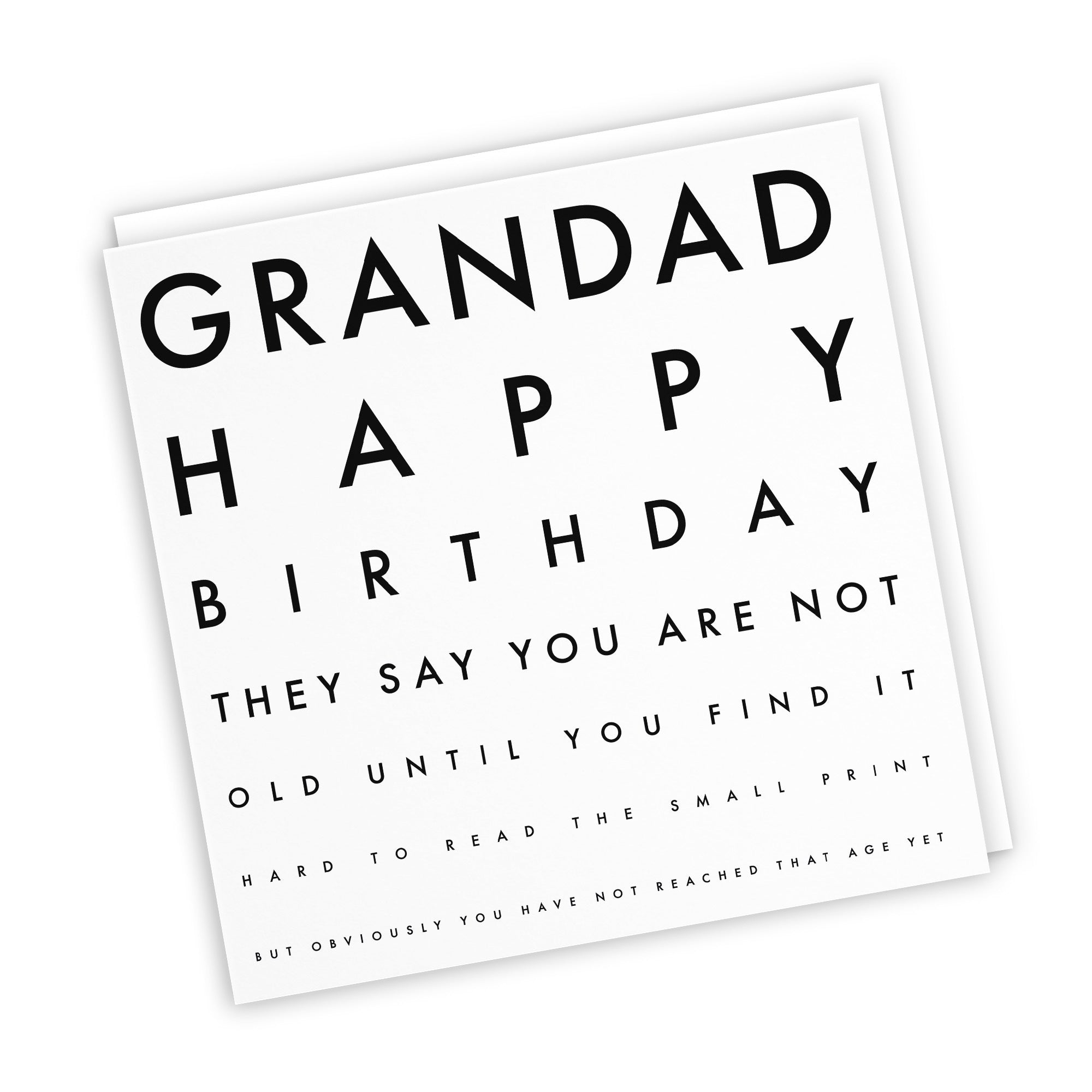 Grandad Birthday Card Funny Eye Sight Letters - Default Title (TH02229)