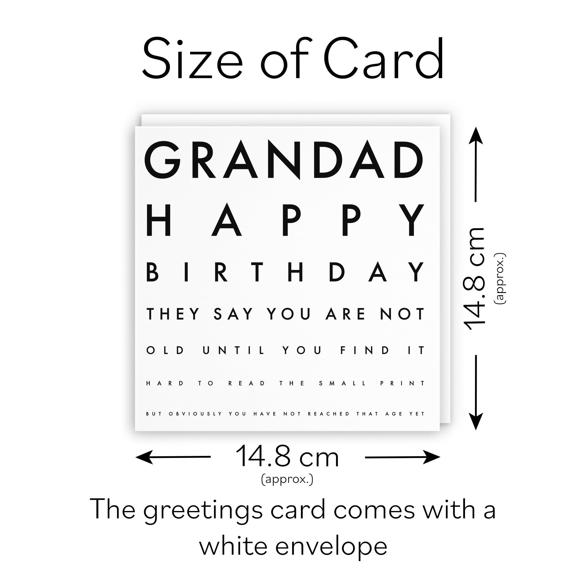 Grandad Birthday Card Funny Eye Sight Letters - Default Title (TH02229)