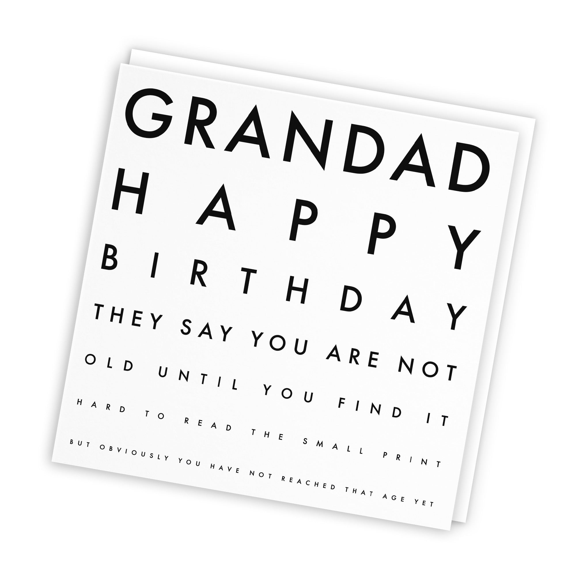 Grandad Birthday Card Funny Eye Sight Letters - Default Title (TH02229)