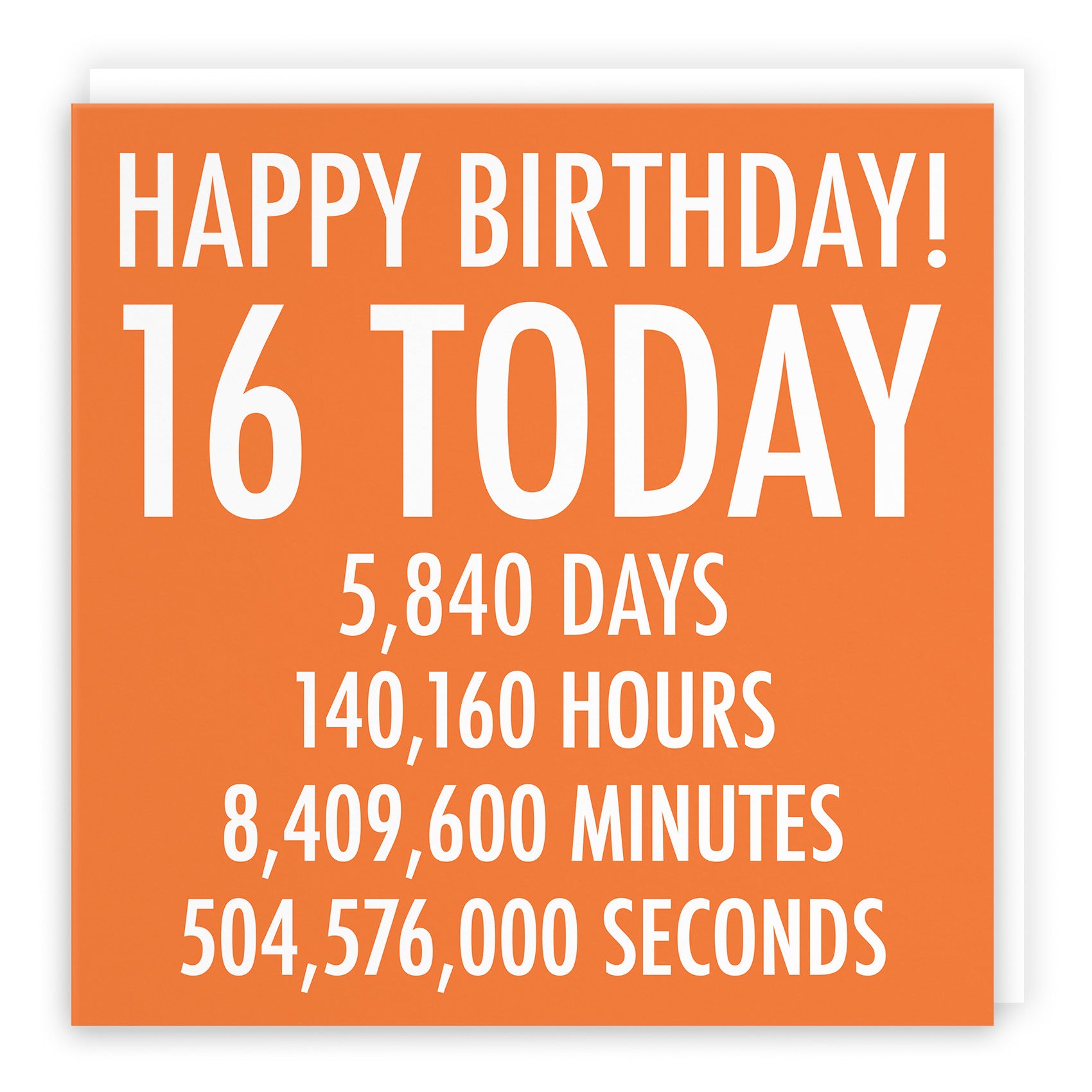 16th Birthday Card Orange Numbers - Default Title (TH02311)