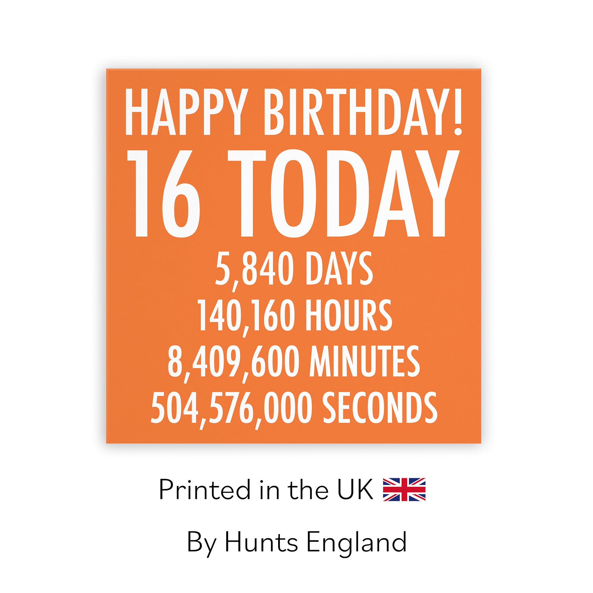 16th Birthday Card Orange Numbers - Default Title (TH02311)