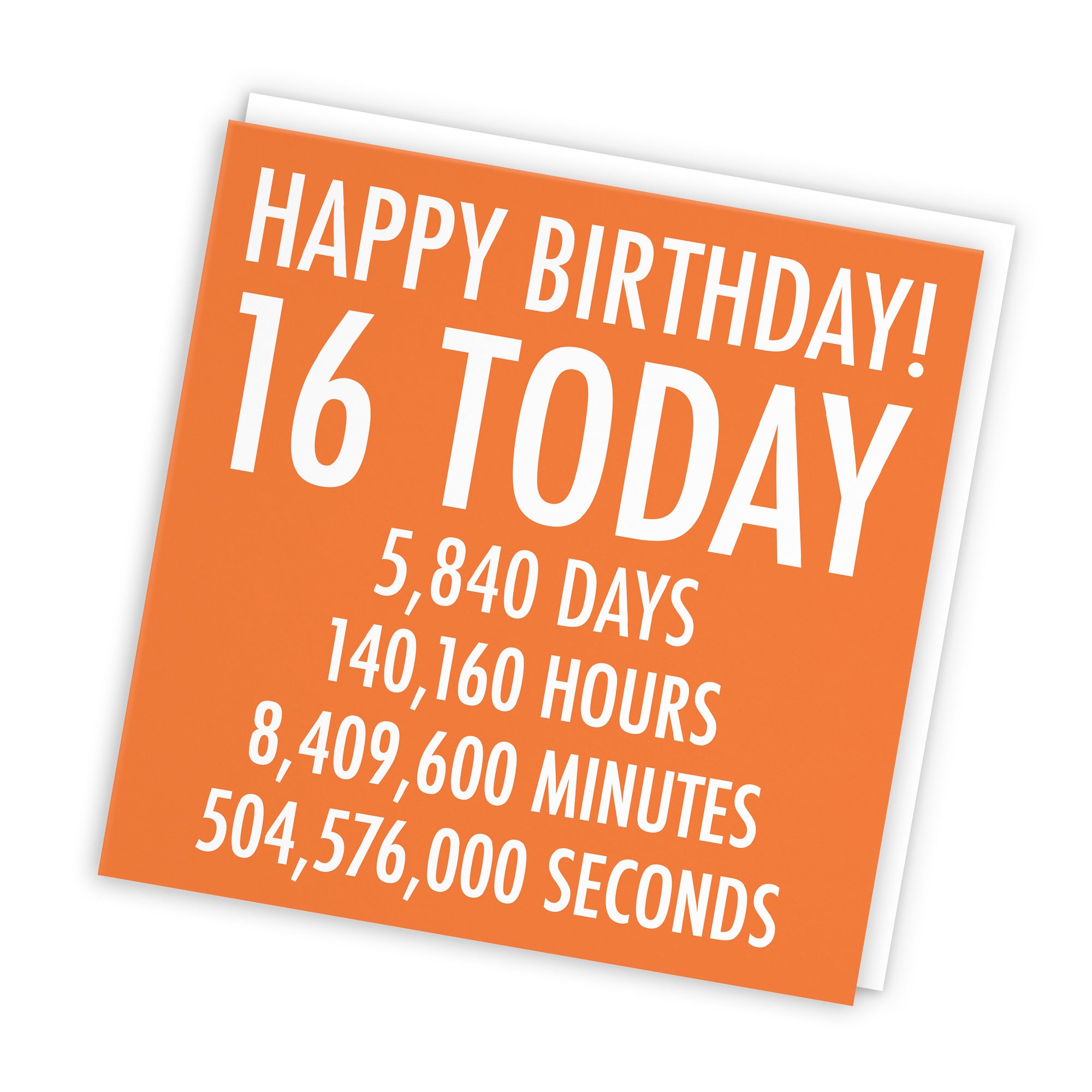 16th Birthday Card Orange Numbers - Default Title (TH02311)